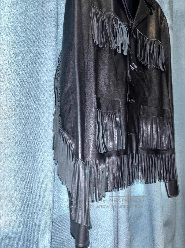 Saint Laurent Paris Saint Laurent Paris Black Full Leather Fringe Jacket Size US S / EU 44-46 / 1 - 3 Thumbnail