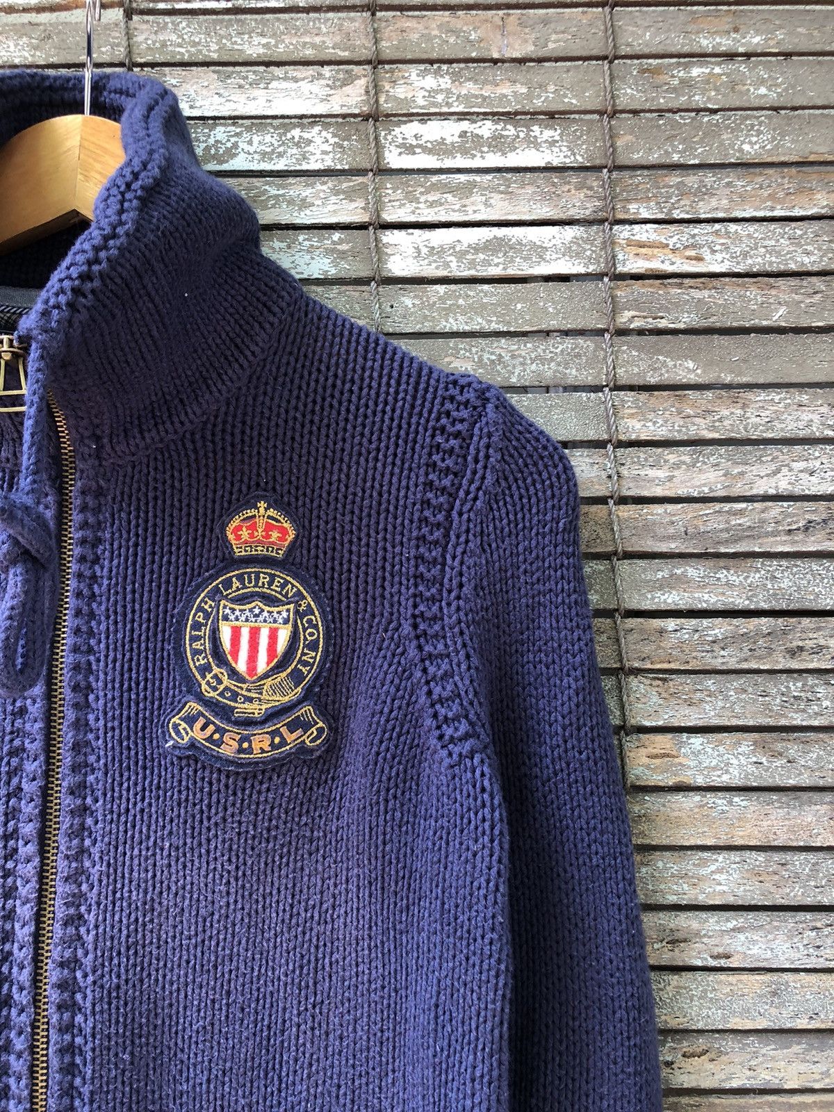 Polo Ralph Lauren Vintage 90s U.S.R.L Polo Ralph Lauren Zipper Knit Sweater Size S / US 4 / IT 40 - 5 Thumbnail