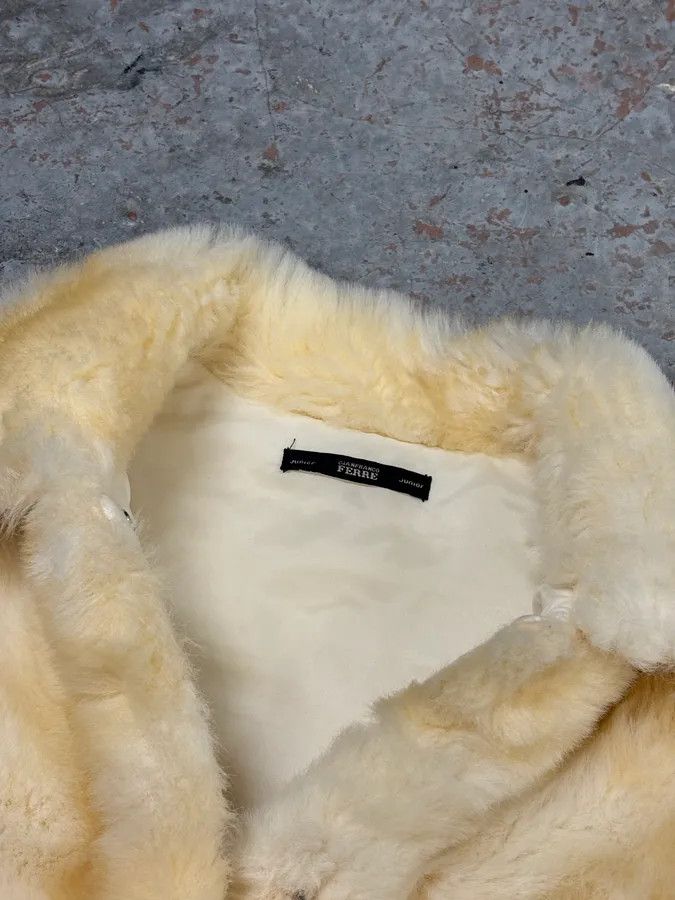Gianfranco Ferre 2000s Gianfranco Ferré Cream Faux Fur Collar Puffer Jacket Size S / US 4 / IT 40 - 8 Thumbnail