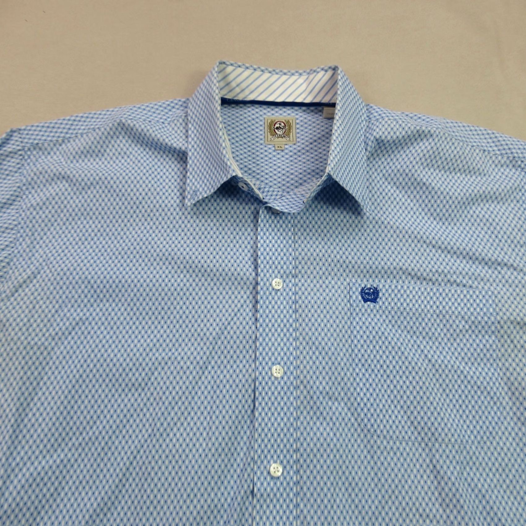 Vintage Cinch Shirt XL Blue Long Sleeve Button Front Casual Lightweight Mens Size US XL / EU 56 / 4 - 3 Thumbnail