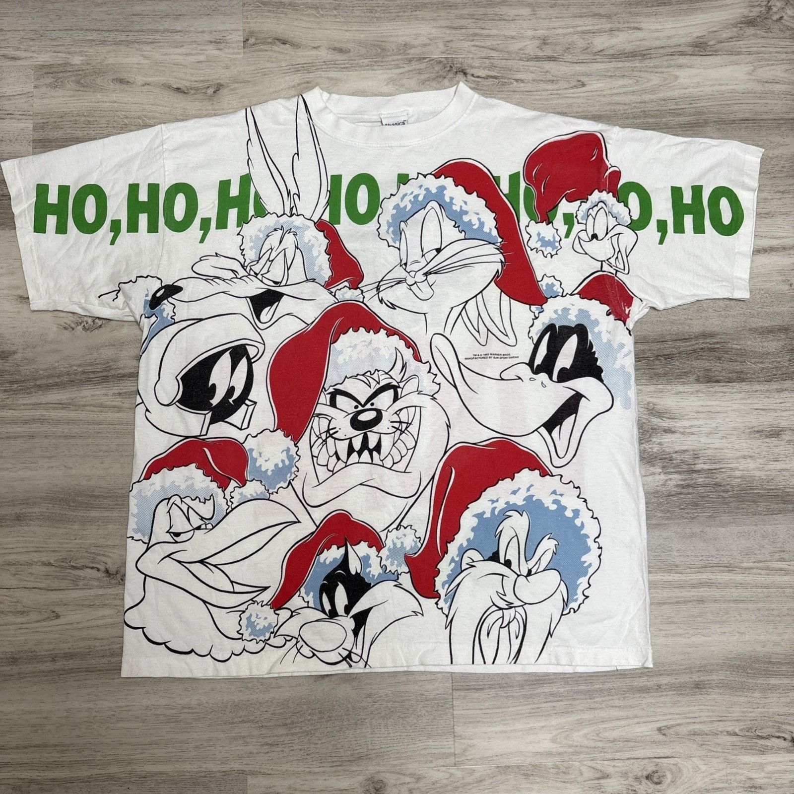 Warner Bros Vtg Warner Bros Shirt Looney Balls & Hos Christmas Double Si Size US XL / EU 56 / 4 - 10 Thumbnail