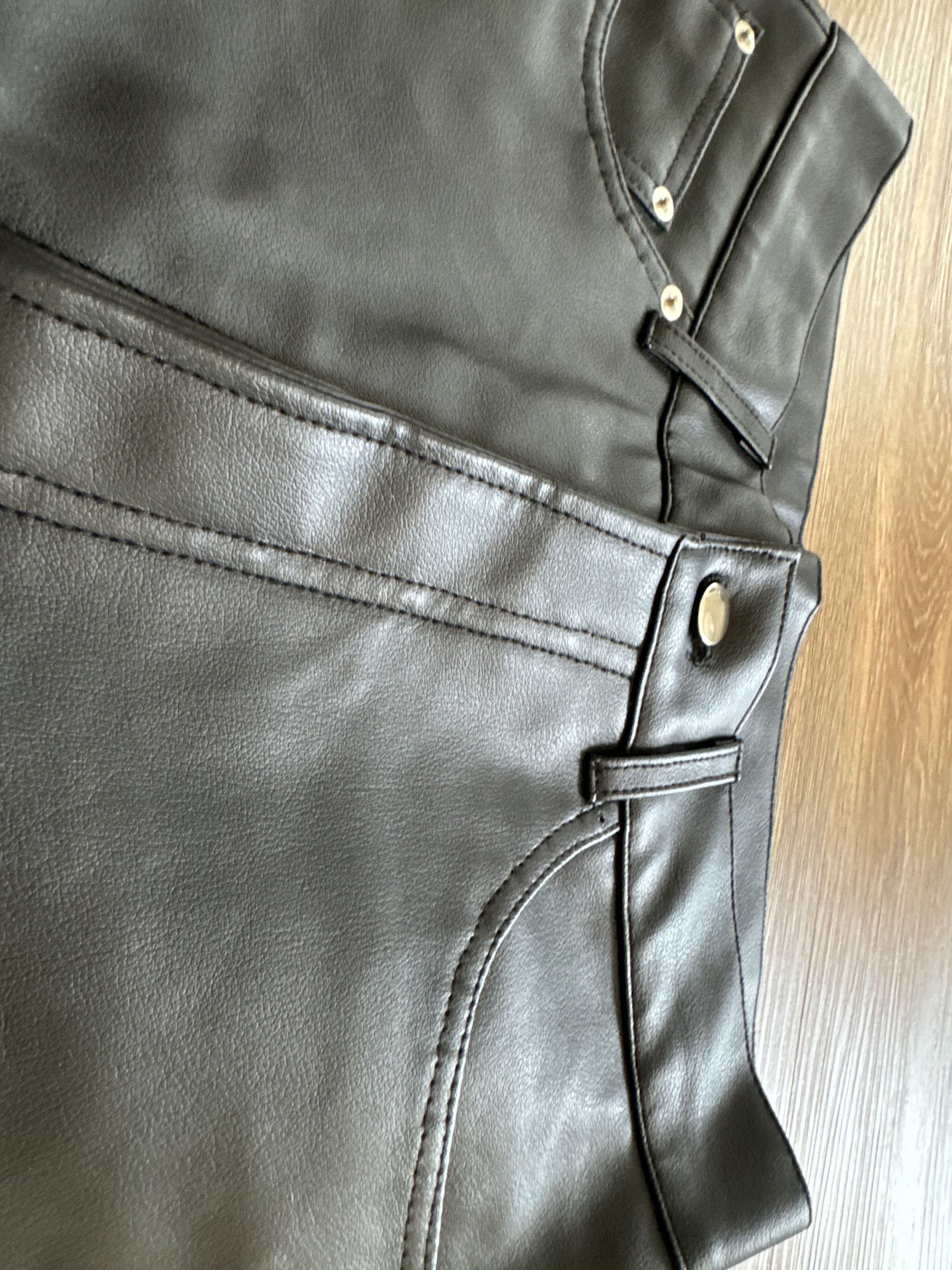 Jean AMBIT STUDIO Black Leather Jeans Size US 30 / EU 46 - 3 Thumbnail
