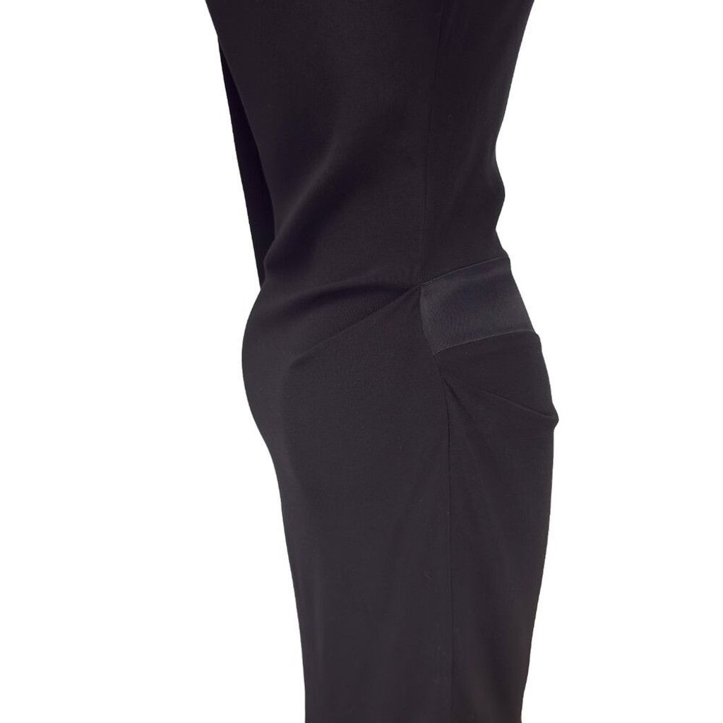 Vanessa Bruno VANESSA BRUNO Draped Sheath Satin Band Black Midi Dress 38 Size M / US 6-8 / IT 42-44 - 7 Thumbnail