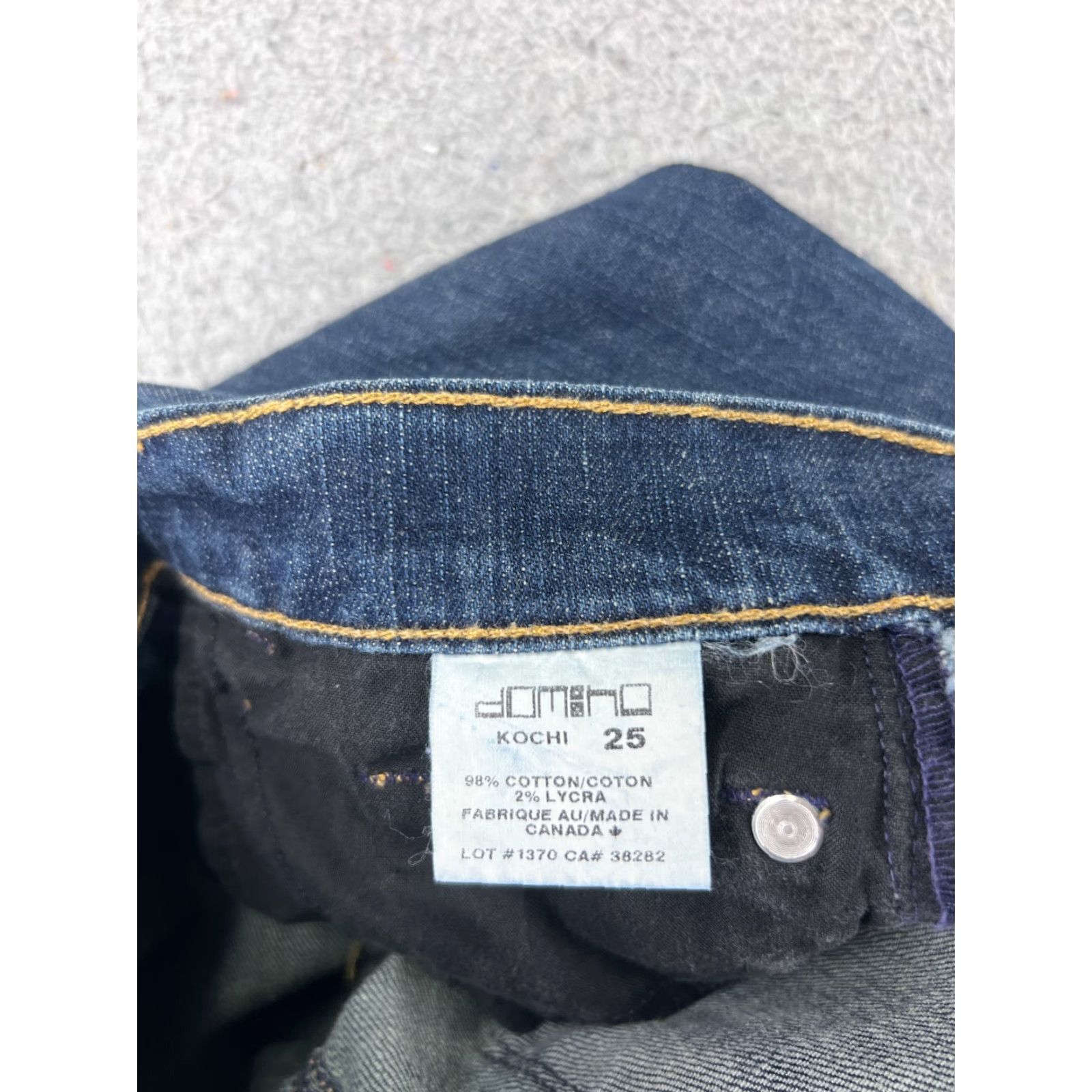 Denime Dominos Jeans Womens 25x31 Blue Denim Distressed Straight Leg Low Size 42" / US 20 - 7 Thumbnail