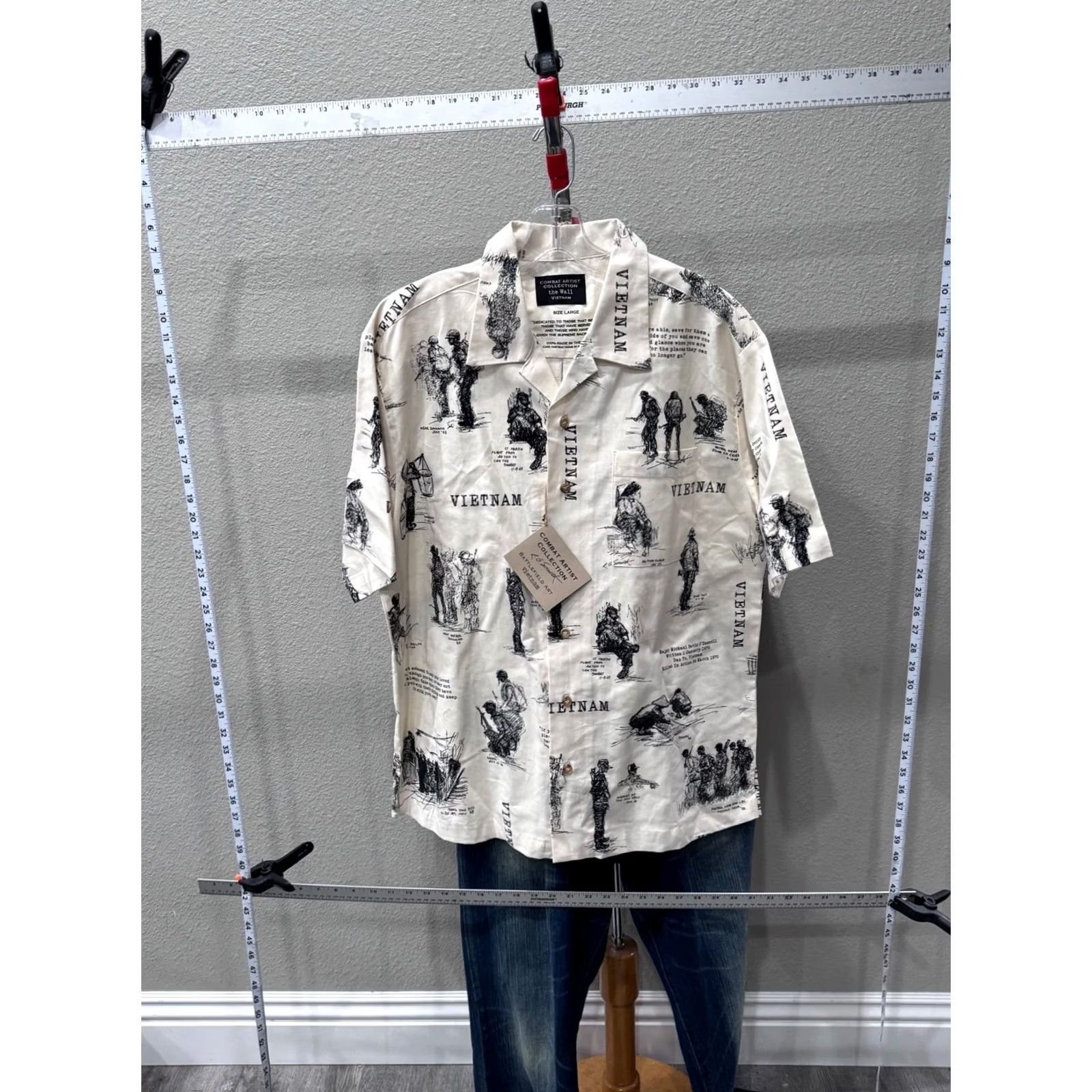Walls NWT Combat Artist The Wall Vietnam Button Up Shirt Large L Men Shirt Multicolor Long Sleeve Adults Mens Size US L / EU 52-54 / 3 - 2 Thumbnail