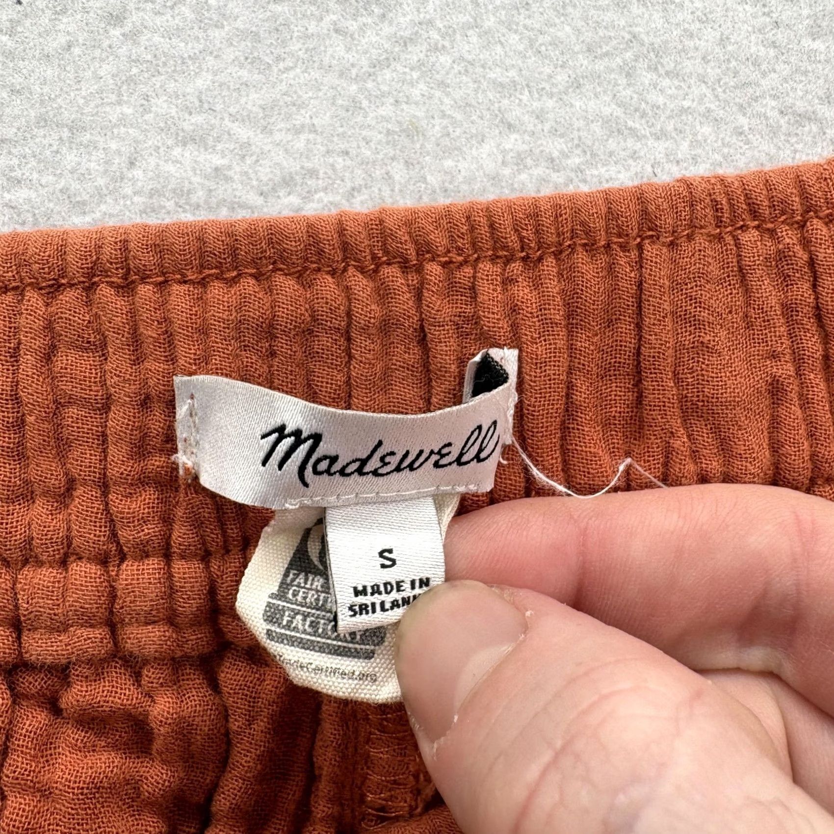 Madewell Madewell Orange Lightspun Pull-On High-Rise Tapered Pants Womens Small Gauze Size 28" / US 6 / IT 42 - 3 Thumbnail