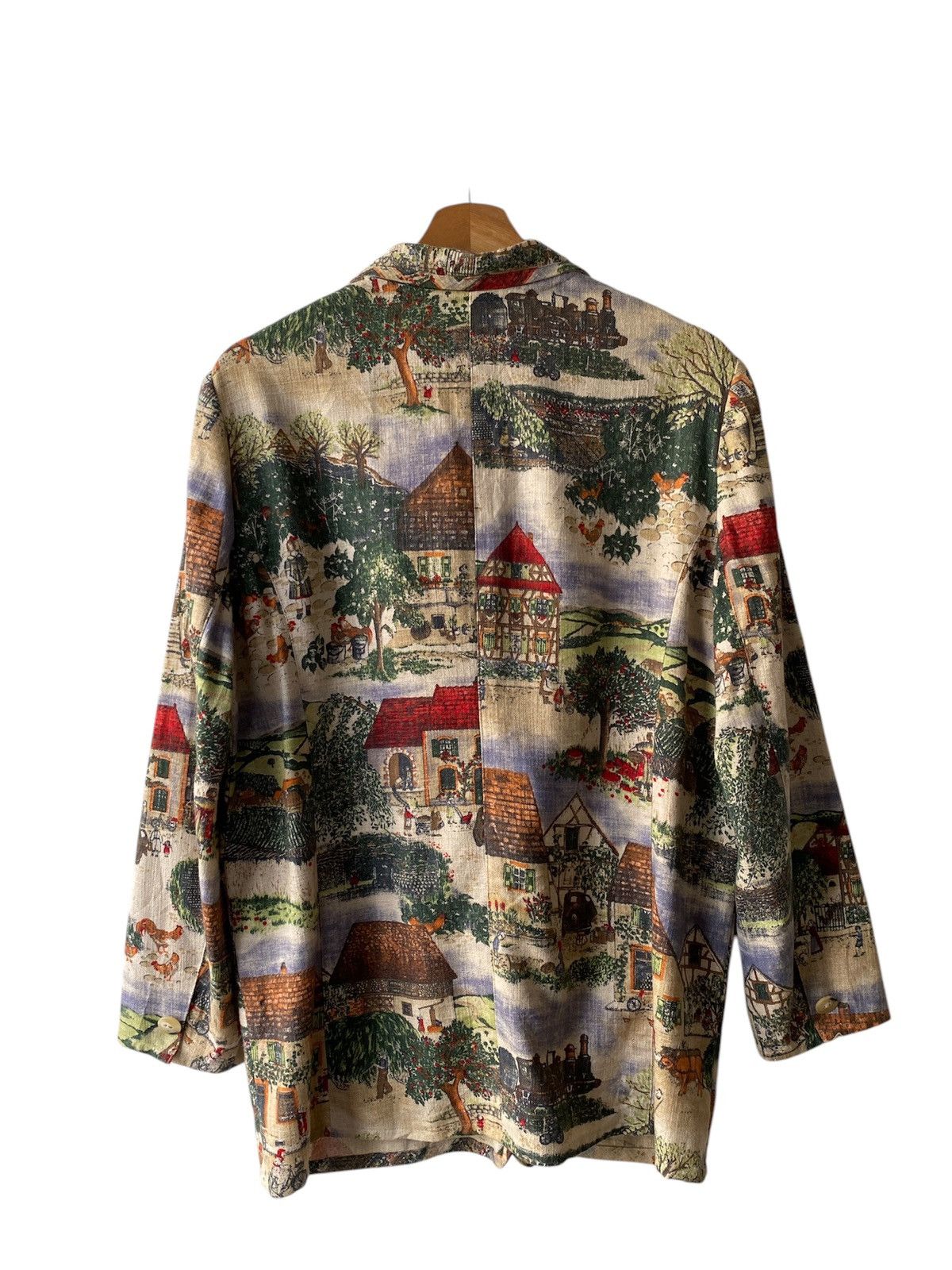 Japanese Brand 1980s - Vintage Az-Robe Classic Environment Motif Overprint Size US L / EU 52-54 / 3 - 2 Thumbnail