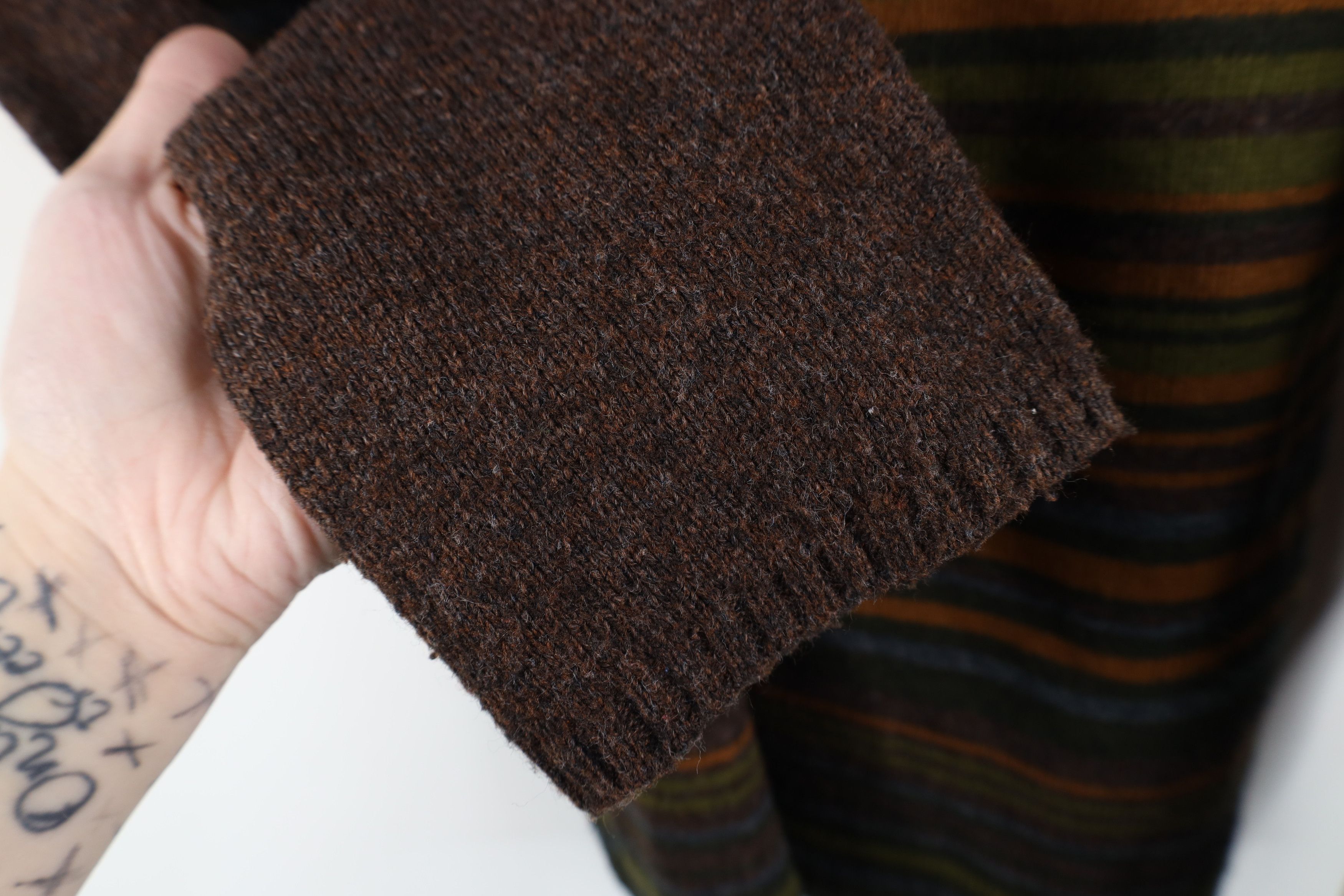 Vintage Vintage 90s Streetwear Striped Earth Tone Wool Knit Sweater Size M / US 6-8 / IT 42-44 - 6 Thumbnail