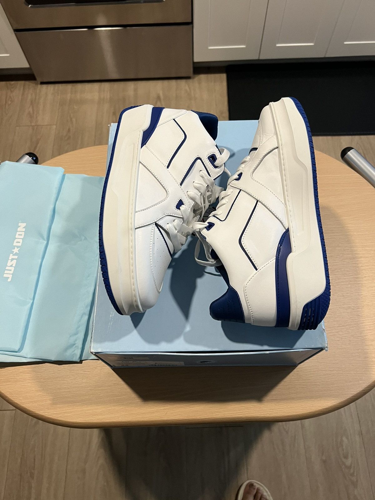 image of Just Don Jus Don Basketball Courtside Shoes in Blue/White, Men's (Size 11)