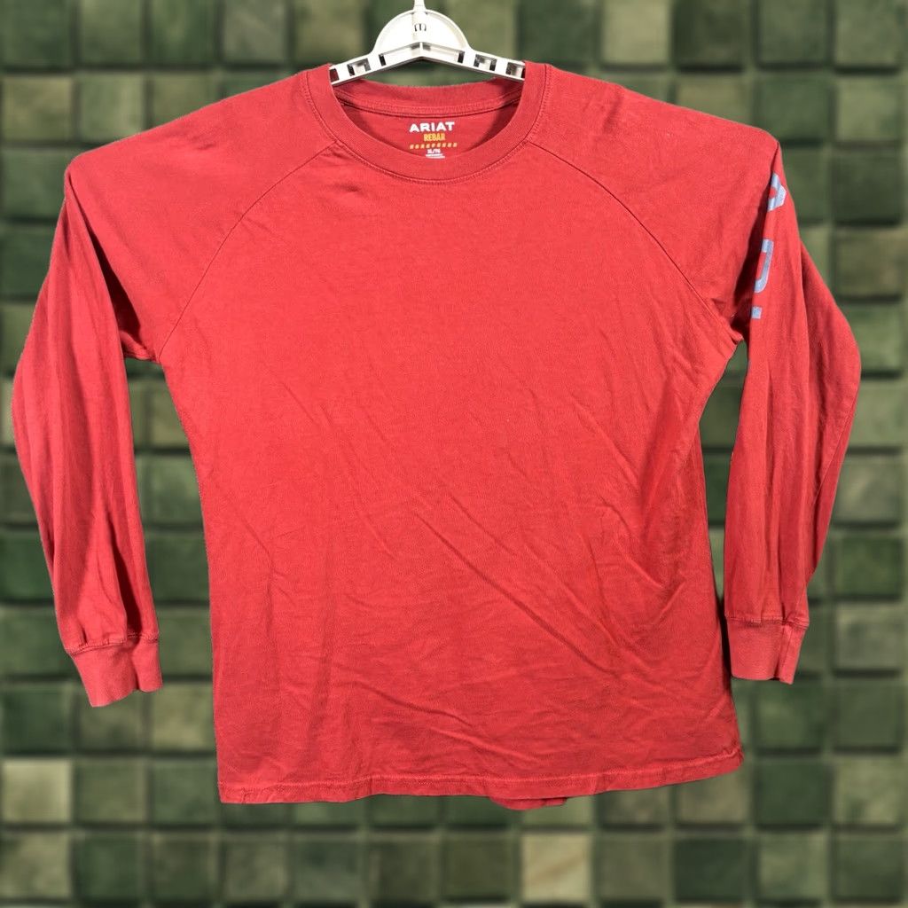 Ariat Ariat Rebar Shirt Mens T-Shirt Long Sleeve Red XL Cotton Polyester Knit Stretch Casual Workwear Crew Neck All Seasons Regular Fit Vintage: No Size US XL / EU 56 / 4 - 1 Thumbnail
