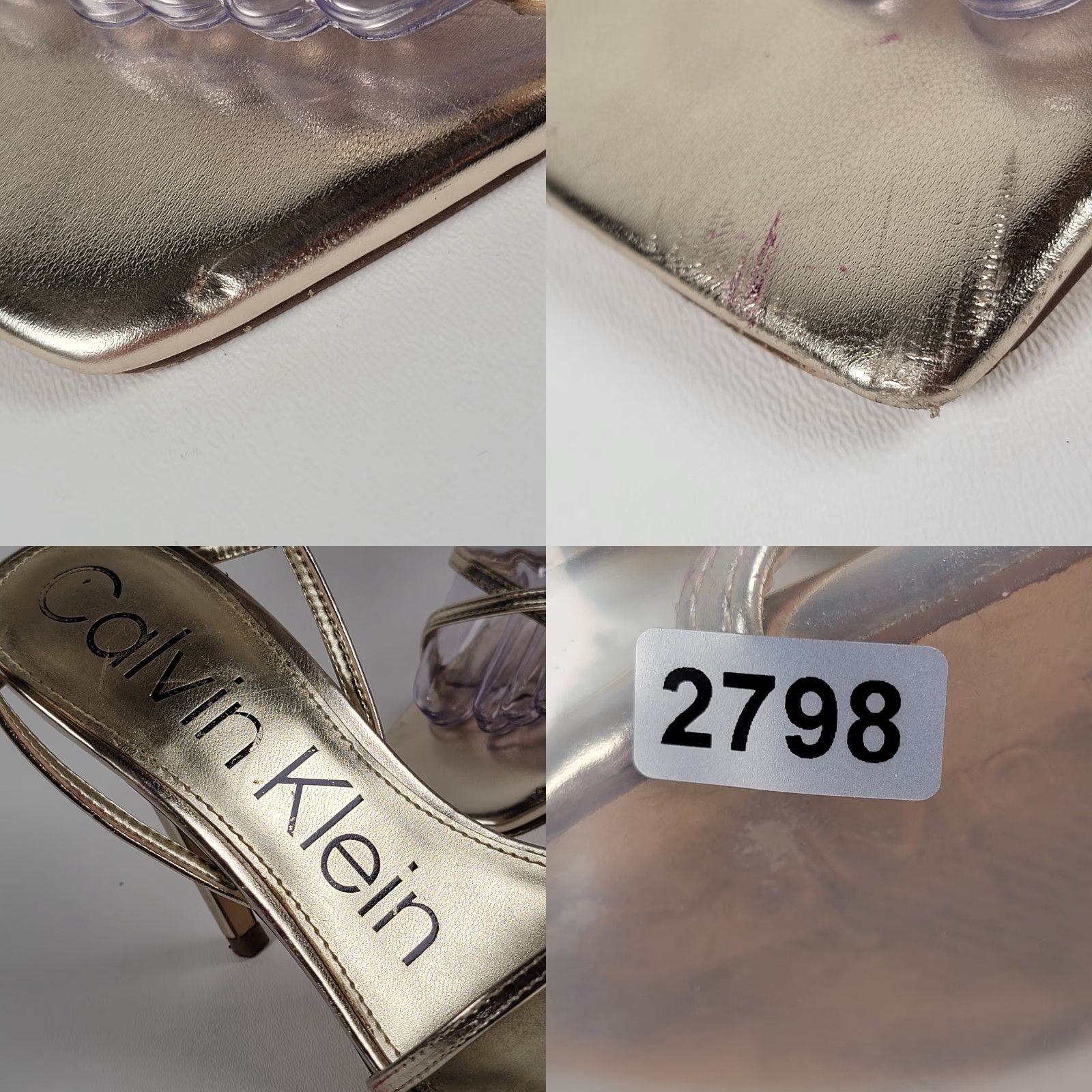 Calvin Klein Calvin Klein Women's Heel Sandals Tegin Strappy Dress Gold 7.5 M Dress/Formal Women Sandals Gold Silver Size M / US 6-8 / IT 42-44 - 9 Thumbnail