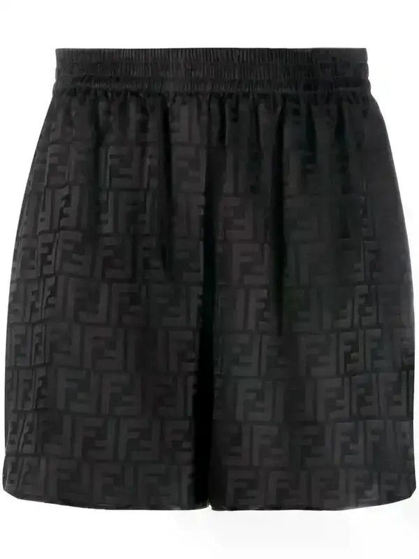 Fendi o1loc1c0126 Ff Monogram Shorts in Black Size 26" / US 2 / IT 38 - 1 Thumbnail