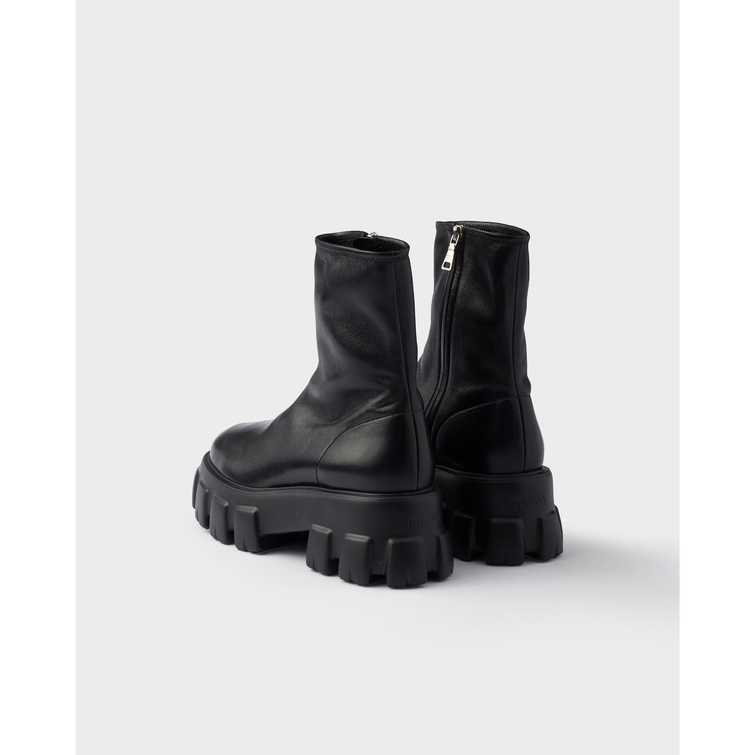 Prada PRADA $1650 Monolith Black stretch nappa leather Boots New & Size US 6 / IT 36 - 5 Thumbnail