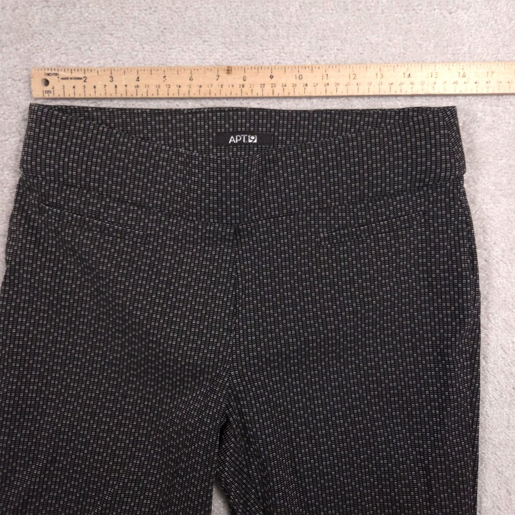 Apt. 9 APT 9 Dress Pants Womens 14 Black Geometric Ponte Pull On Straight Leg Stretch Size 36" / US 14 / IT 50 - 7 Thumbnail