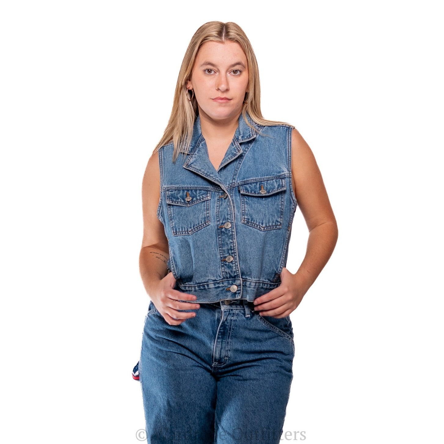 Levi's Levi Denim Jean Vest Size M / US 6-8 / IT 42-44 - 6 Thumbnail