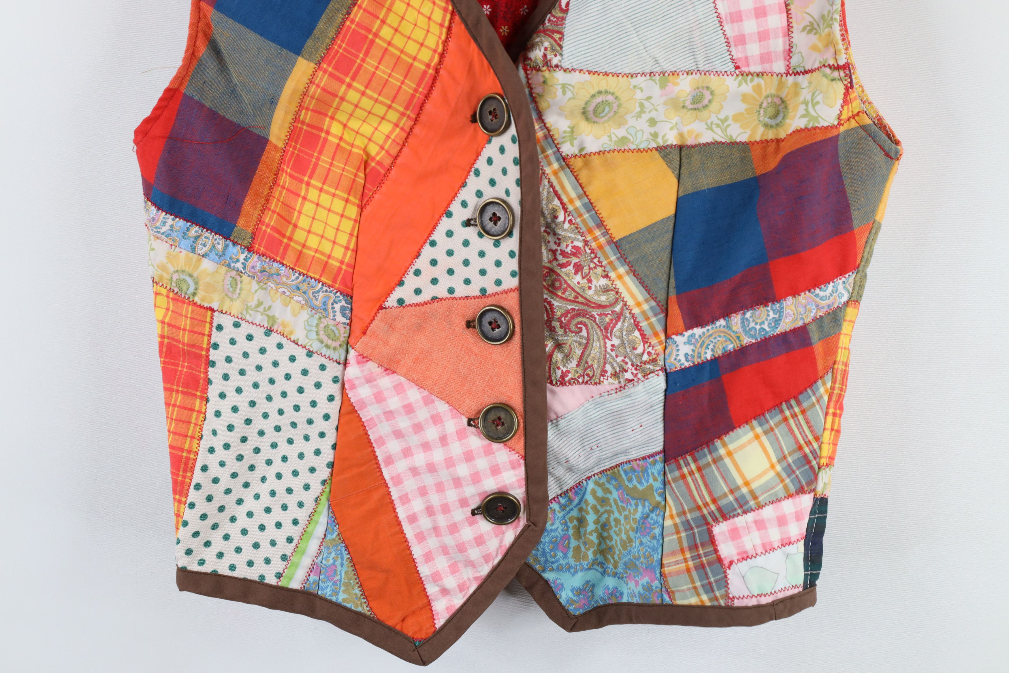 Vintage Vintage Streetwear Quilt Patch Button Vest Jacket USA Size M / US 6-8 / IT 42-44 - 3 Thumbnail