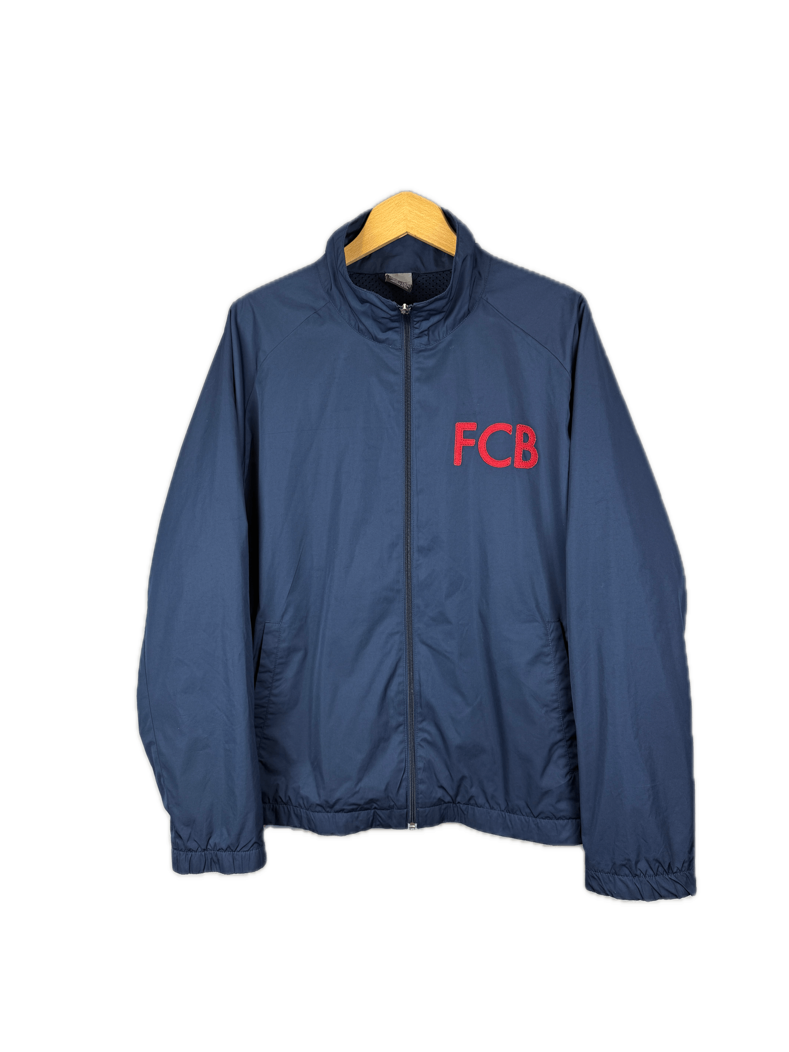 Nike × Vintage Nike Vintage FCB Jacket Navy Nylon Barcelona Windbreaker Size US XL / EU 56 / 4 - 1 Thumbnail