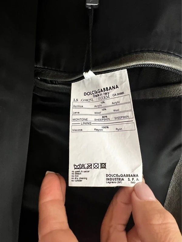 Dolce & Gabbana SHEEPSKIN LEATHER HIGH NECK JACKET Size US L / EU 52-54 / 3 - 5 Thumbnail