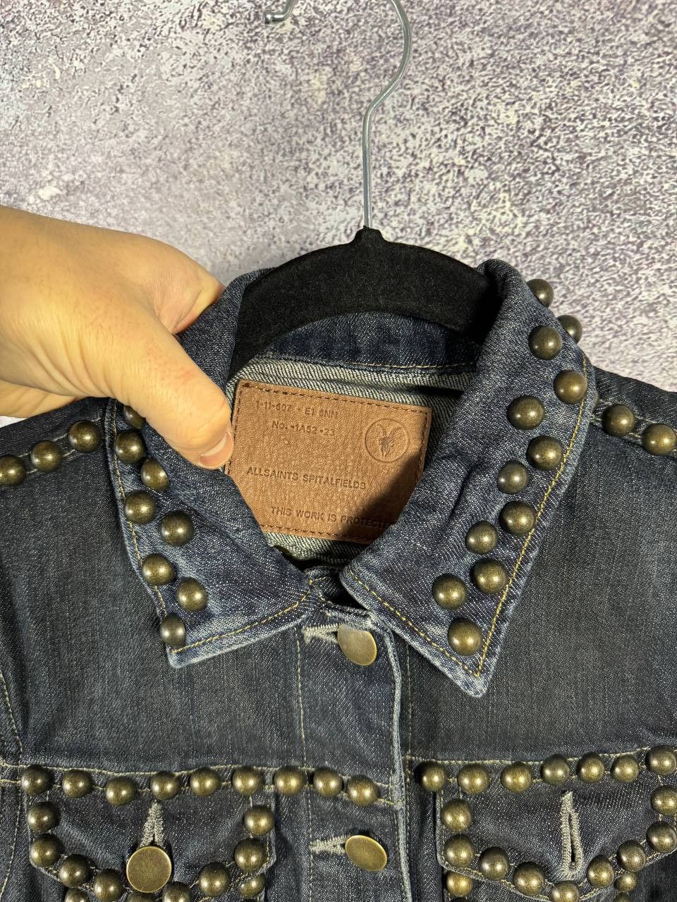 Allsaints × Vintage AllSaints Spitalfields Biker Studded Denim Vests Gilet S sz Size S / US 4 / IT 40 - 4 Thumbnail