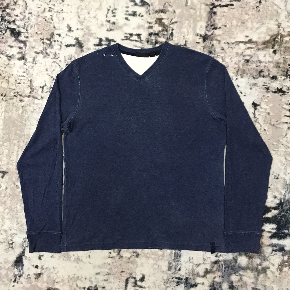 DKNY × Japanese Brand Vintage DKNY Distressed Longsleeve Open Colar Shirt Size US L / EU 52-54 / 3 - 1 Thumbnail
