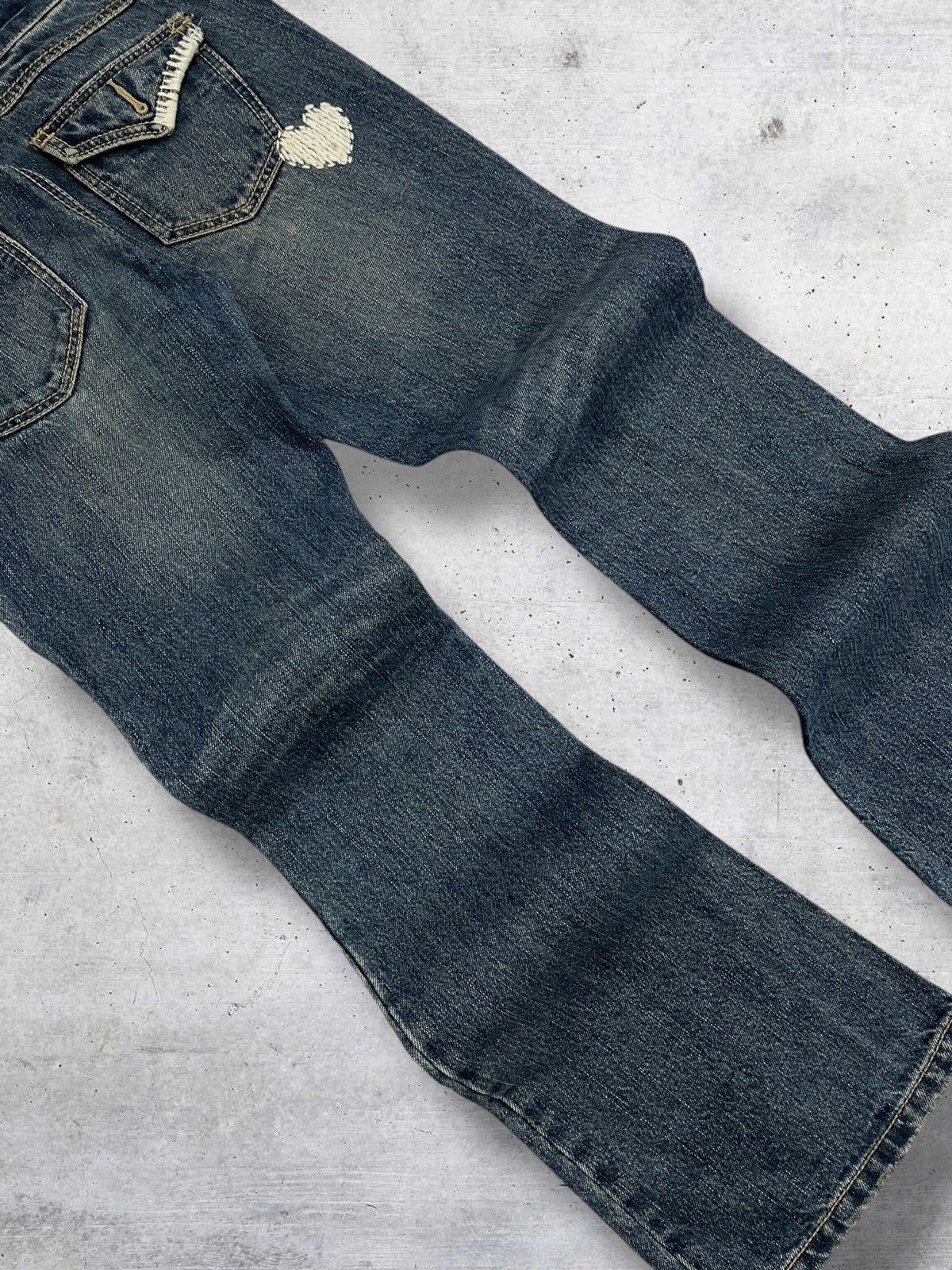 semanticdesign VINTAGE SEMANTIC DESIGN OG JAPAN DESIGNER FLARE RIPPED DENIM Size US 30 / EU 46 - 13 Thumbnail