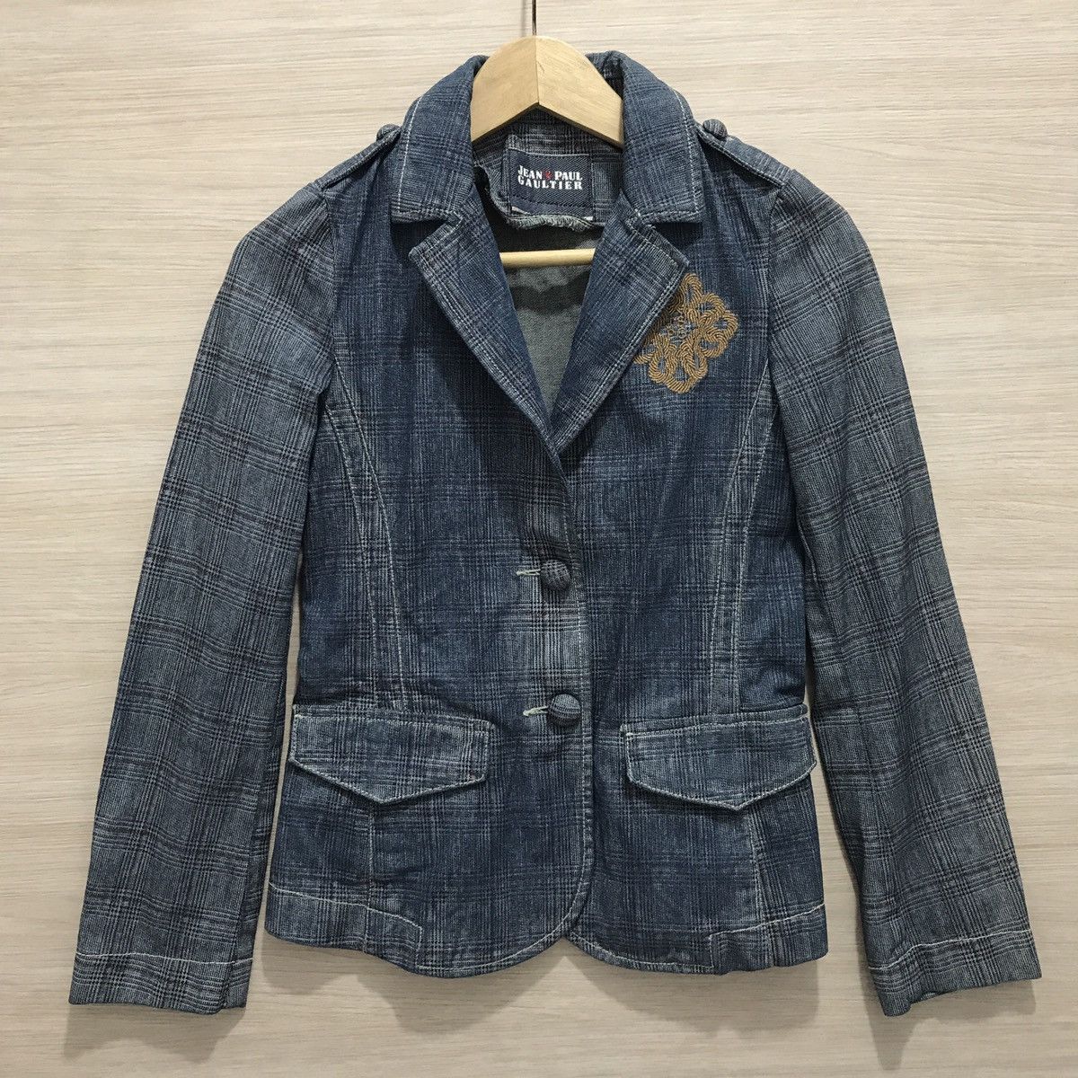 Image of Jean Paul Gaultier Blazer Jacket in Denim, Women's (Size XS)