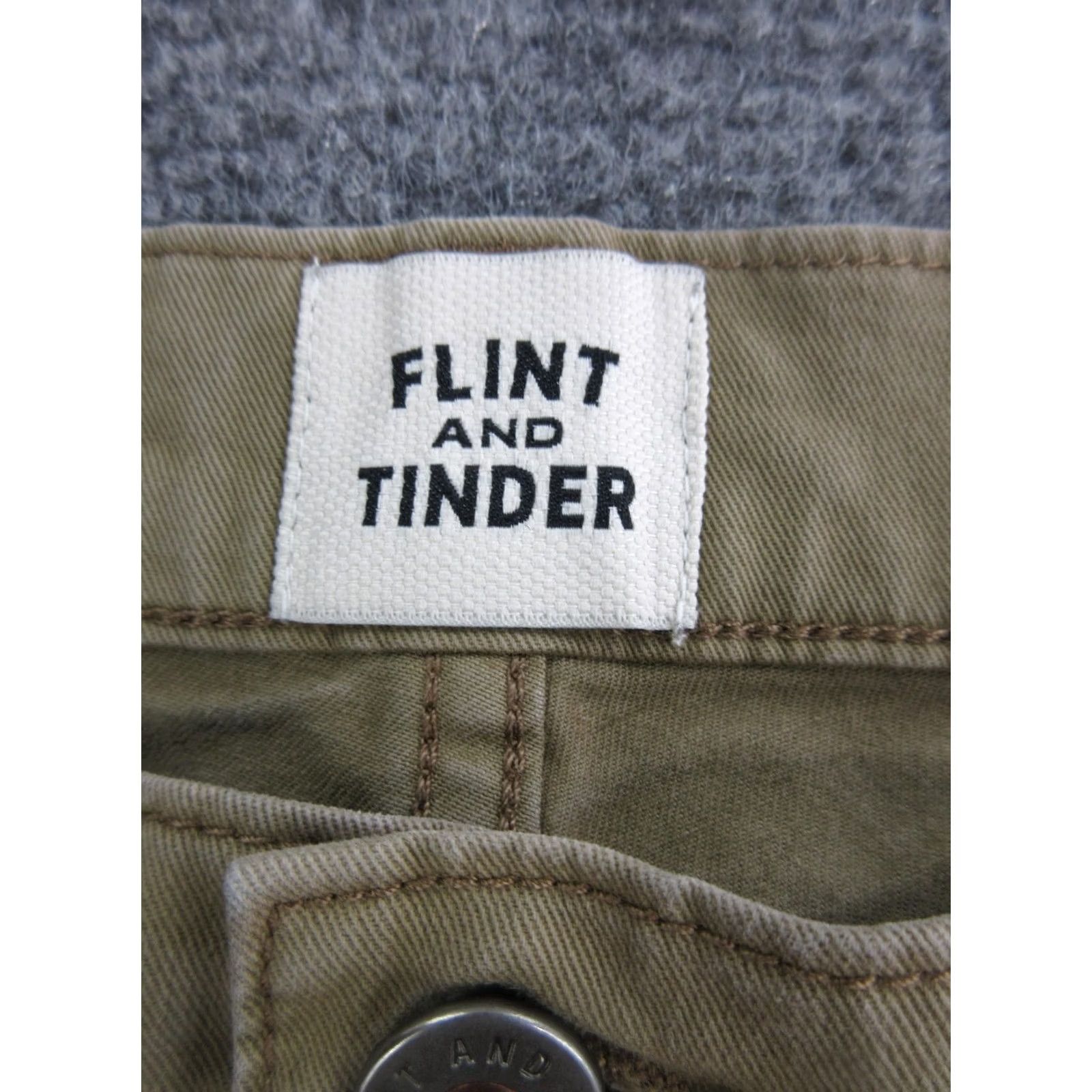 Flint And Tinder Flint and Tinder Pants Mens 33x30 Beige Straight Fit Stretch Khakis Casual Size US 33 - 7 Thumbnail