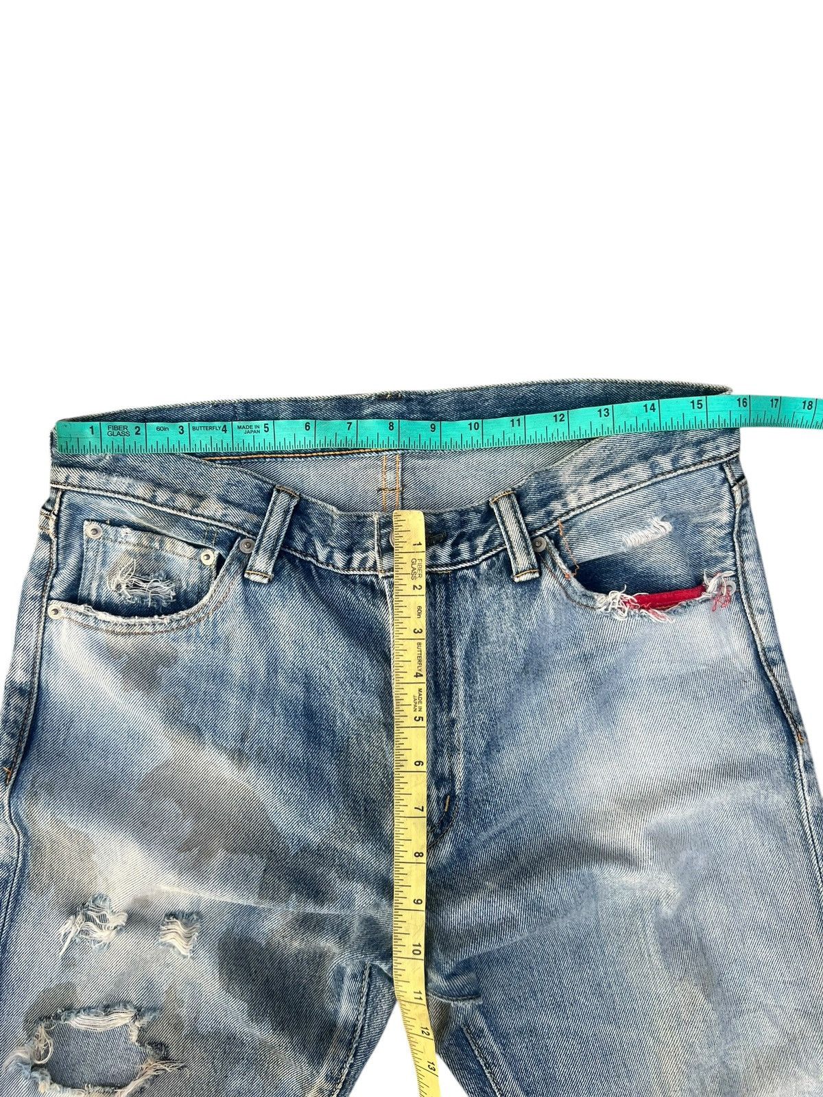 Swagger Vintage Swagger Japan Fade Stains Distress Denim Jeans Size US 30 / EU 46 - 2 Thumbnail