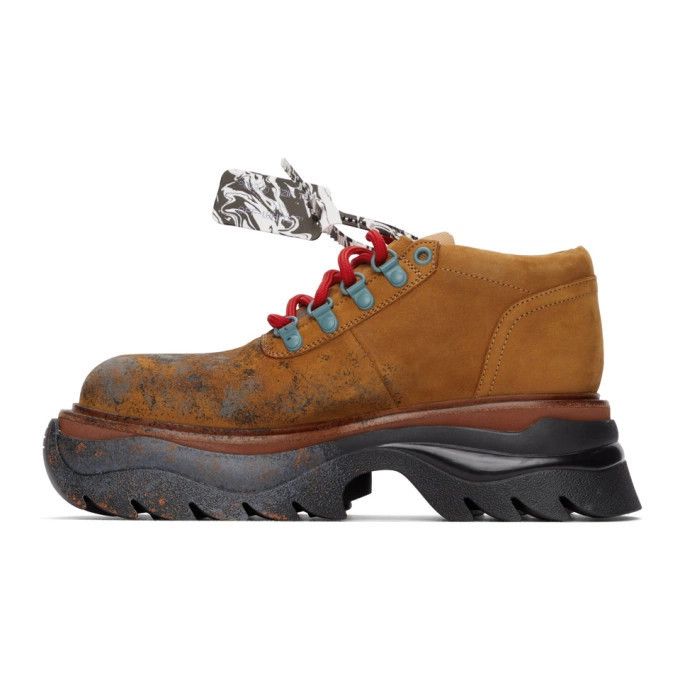 Off-White o1y0225 Logo Ankle Boots in Brown Size US 7 / EU 40 - 2 Thumbnail
