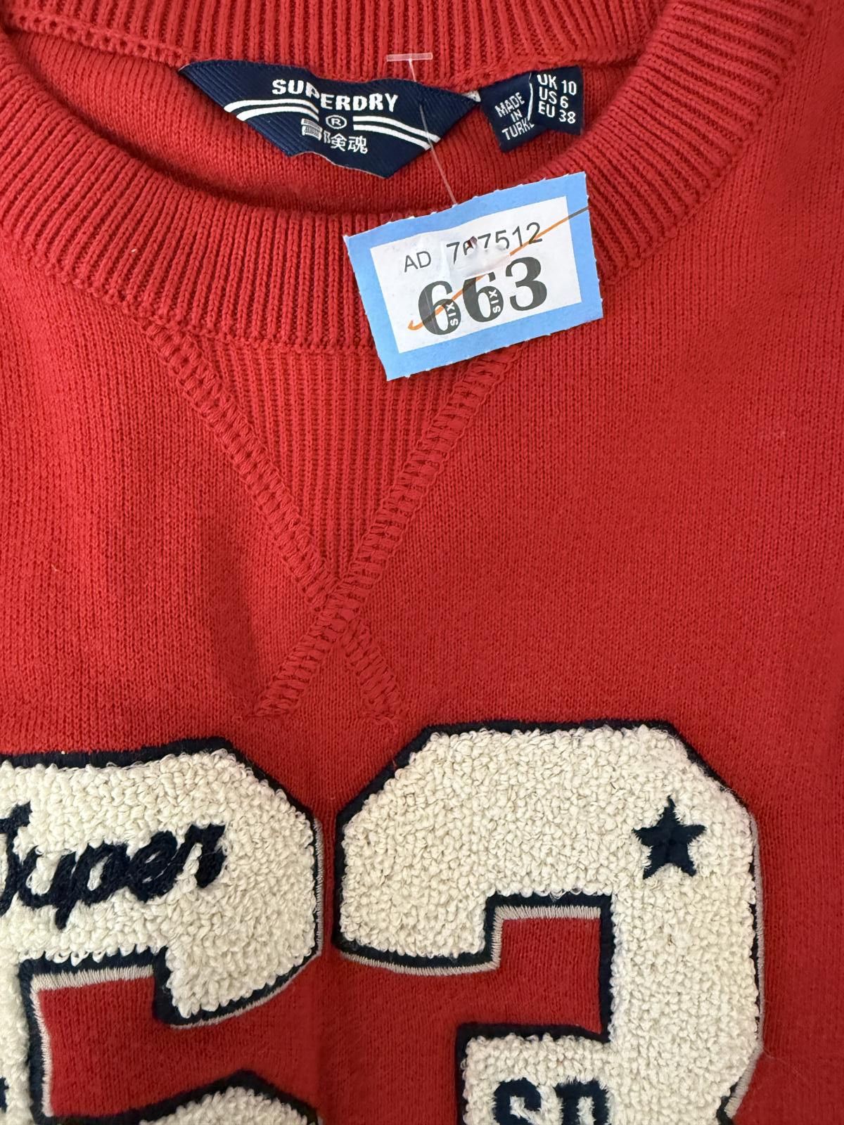 Superdry Superdry Red Cropped Sweatshirt with 63 Patch Detail UK Size Size M / US 6-8 / IT 42-44 - 2 Thumbnail