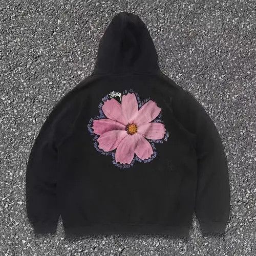 Other Black floral print washed vintage hoodie Size US L / EU 52-54 / 3 - 1 Thumbnail