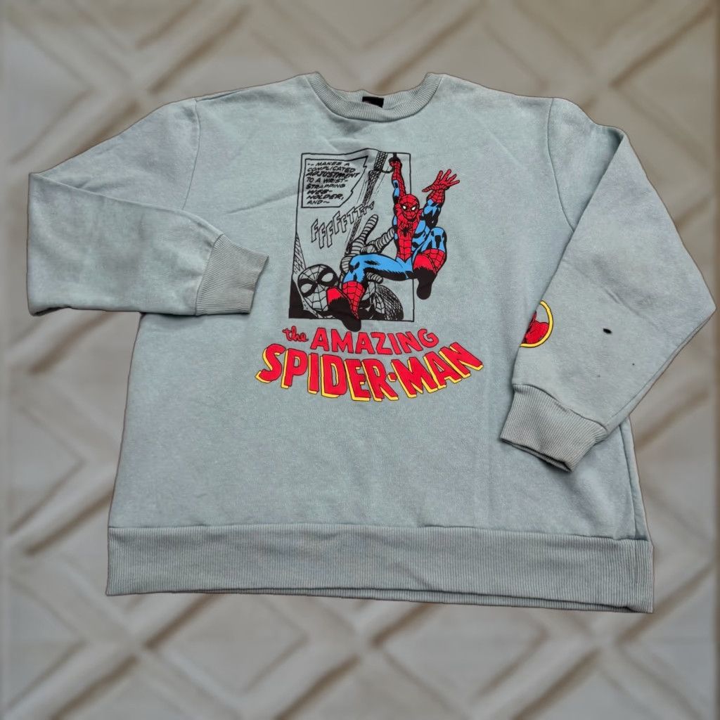 Vintage Marvel The Amazing Spider Man Graphic Pullover Sweatshirt Mens XL Teal Crew Neck Size US XL / EU 56 / 4 - 1 Thumbnail