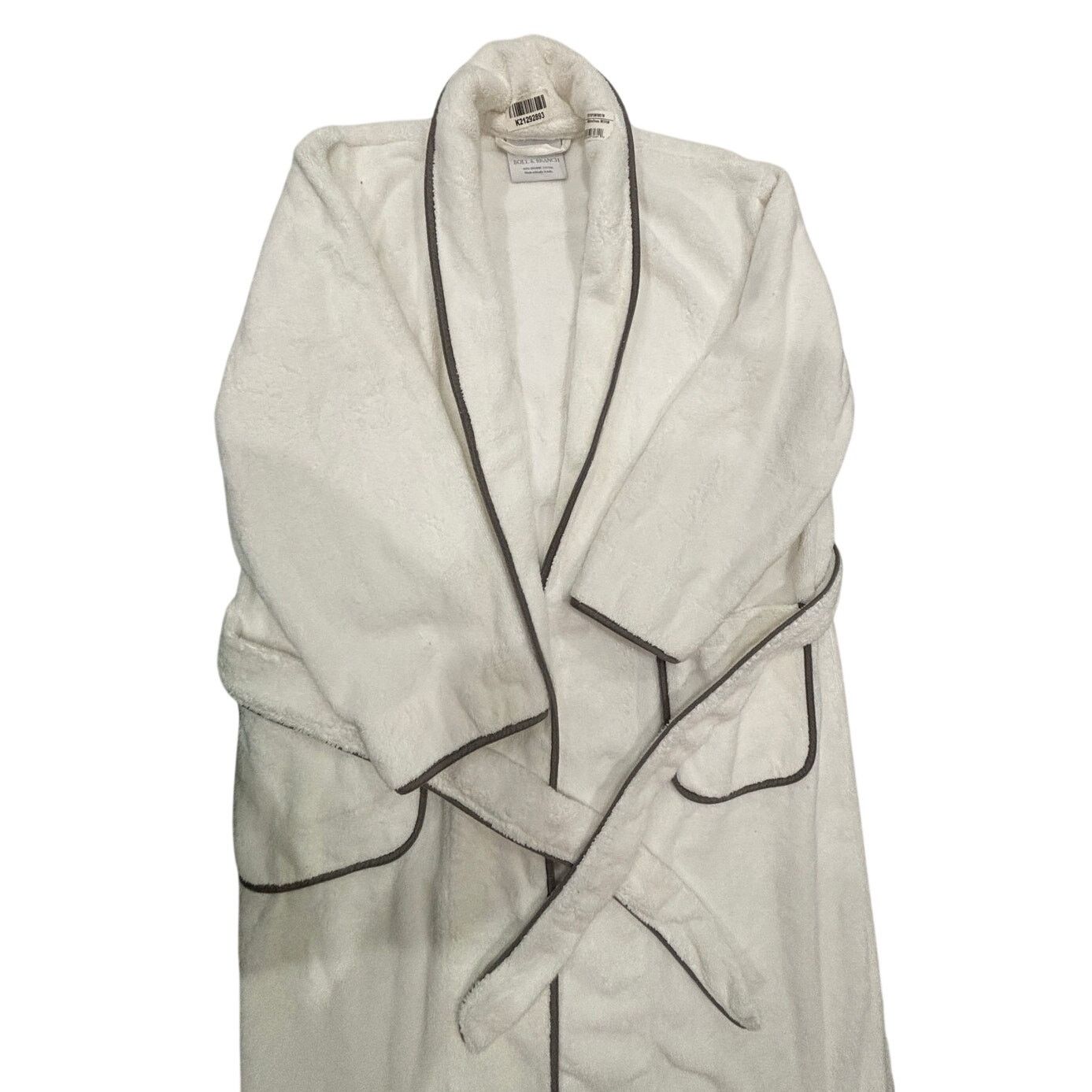 Other *R35 BOLL & BRANCH Men's Bath Robe 100% Cotton White Medium Size US 32 / EU 48 - 4 Thumbnail