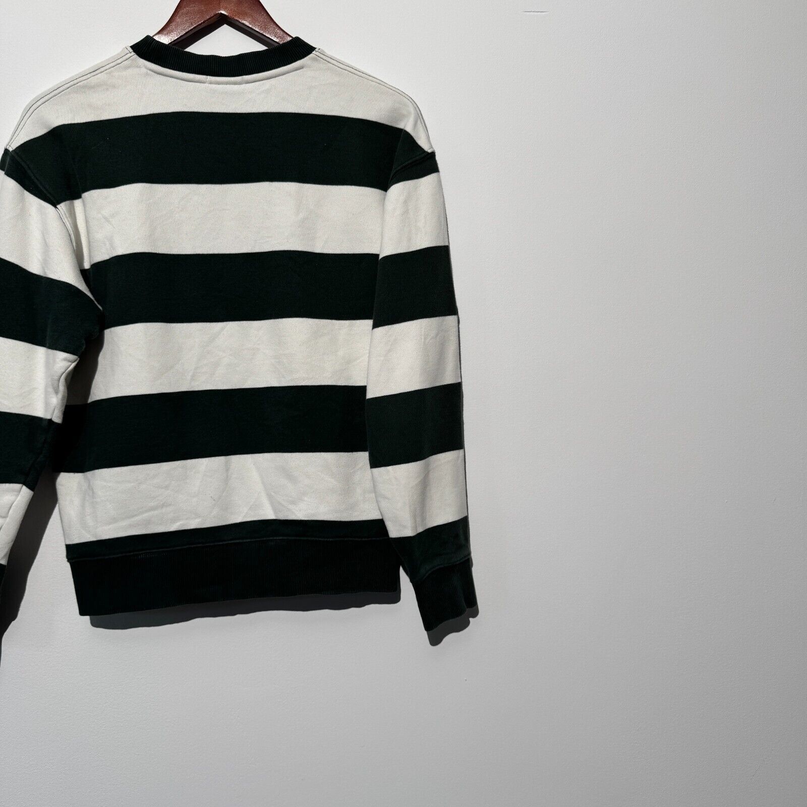Lacoste Lacoste Unisex XXS Green White Striped Cotton Crewneck Size US M / EU 48-50 / 2 - 12 Thumbnail