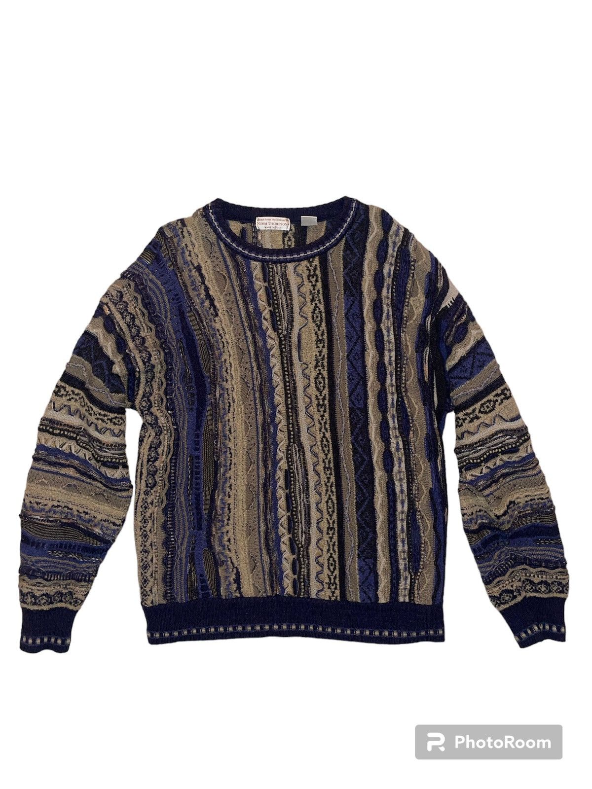 image of Coogi Style Knit Sweater in Brown, Men's (Size Medium)