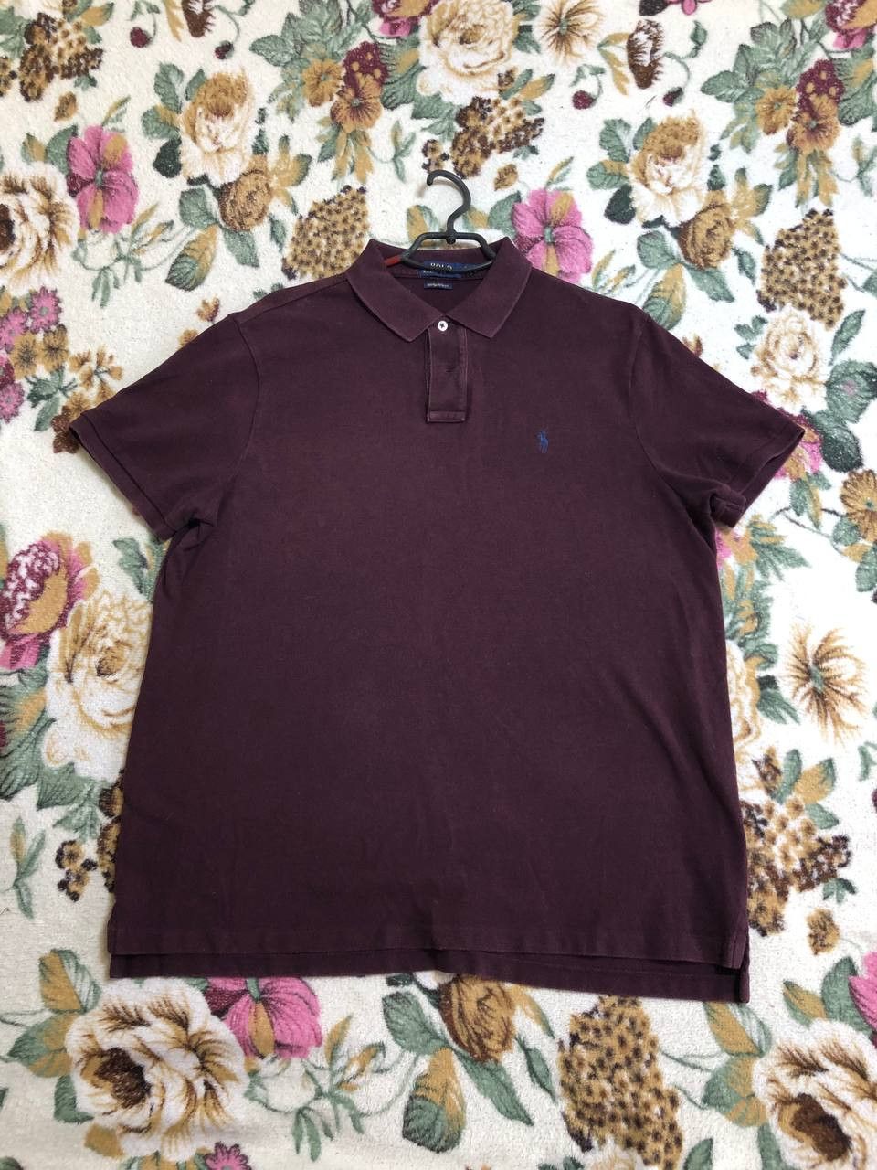 Polo Ralph Lauren Ralph Lauren Custom Slim Polo T Shirt Burgundy Size US XL / EU 56 / 4 - 1 Thumbnail