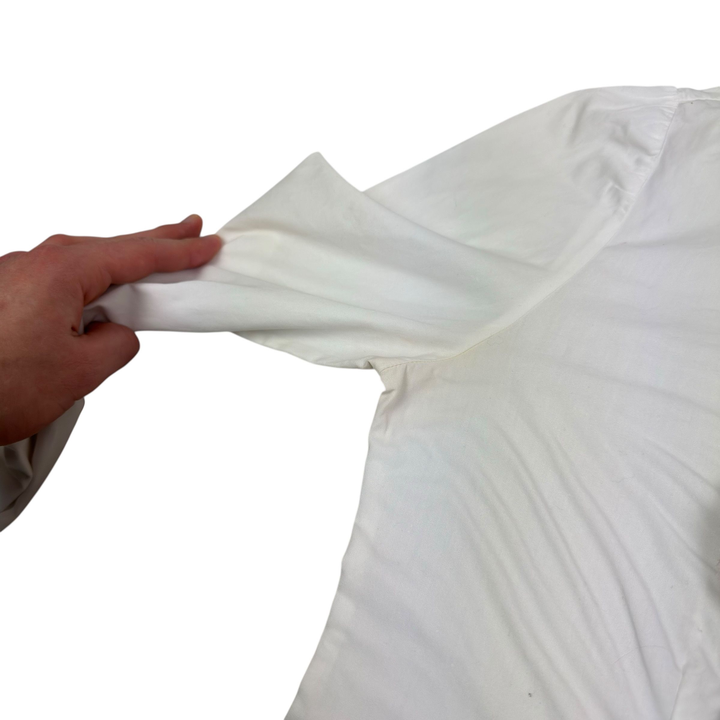 Burberry Burberry London Women White Cotton Ruffled Button-Up Shirt 8 Size M / US 6-8 / IT 42-44 - 8 Thumbnail
