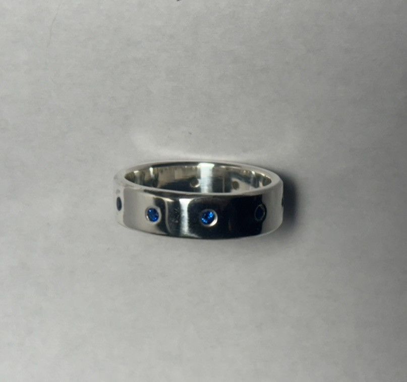 Handmade Size 10 Blue spinels flush set 925 ring Size ONE SIZE - 3 Thumbnail