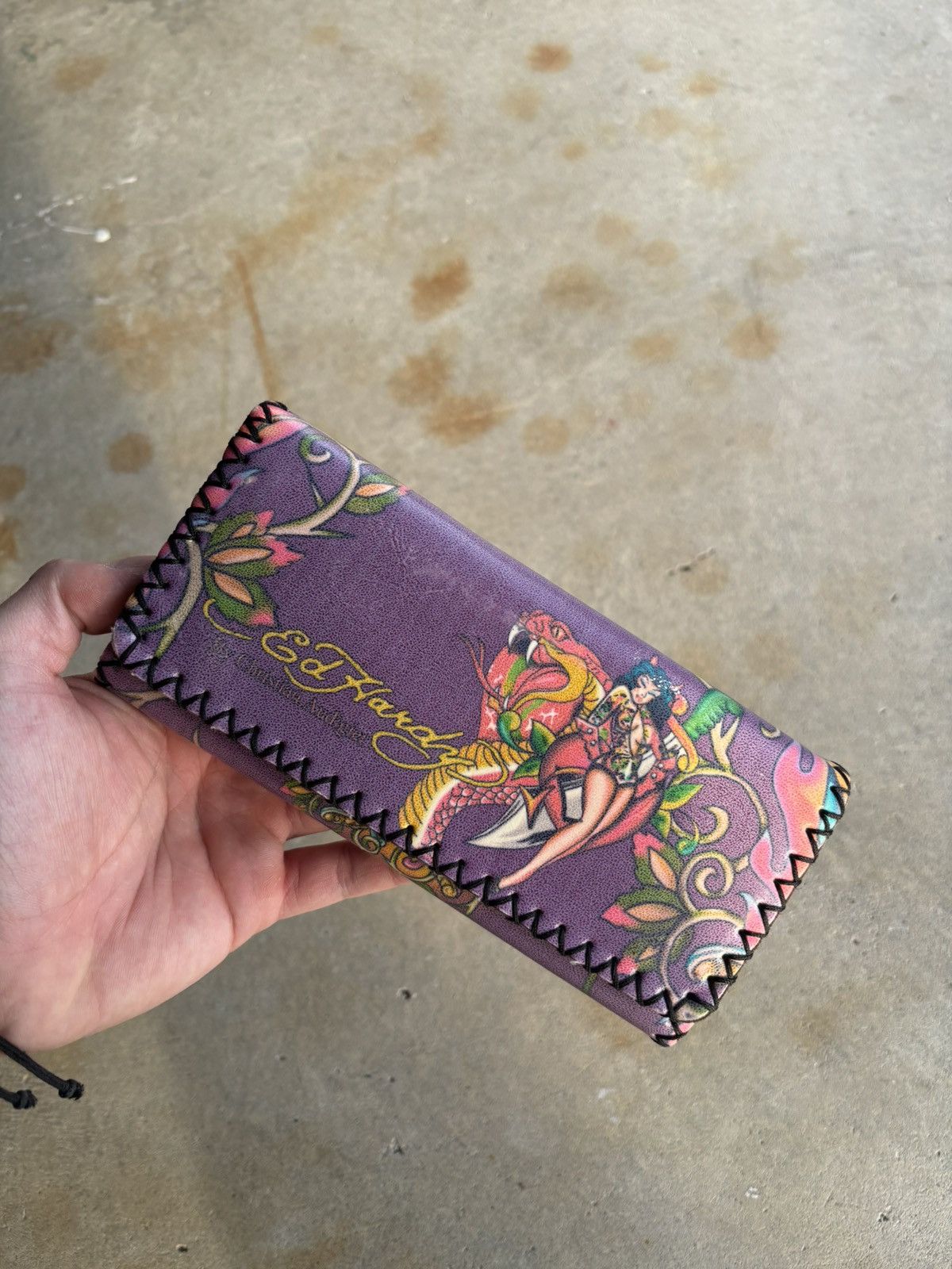Ed Hardy Vintage Ed Hardy Tri Fold Leather Wallet Size ONE SIZE - 1 Thumbnail