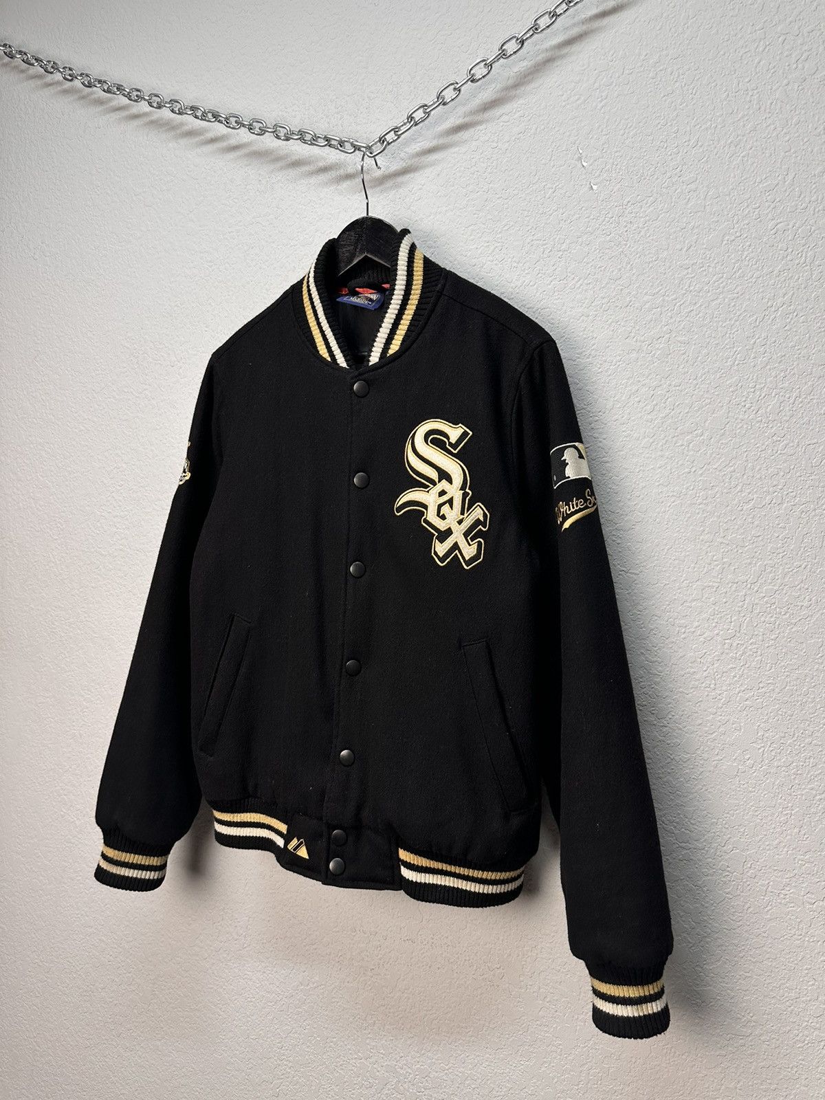 MLB Whitesox Cooperstown Majestic Varsity Bomber MLB Wool Jacket Size US S / EU 44-46 / 1 - 4 Thumbnail