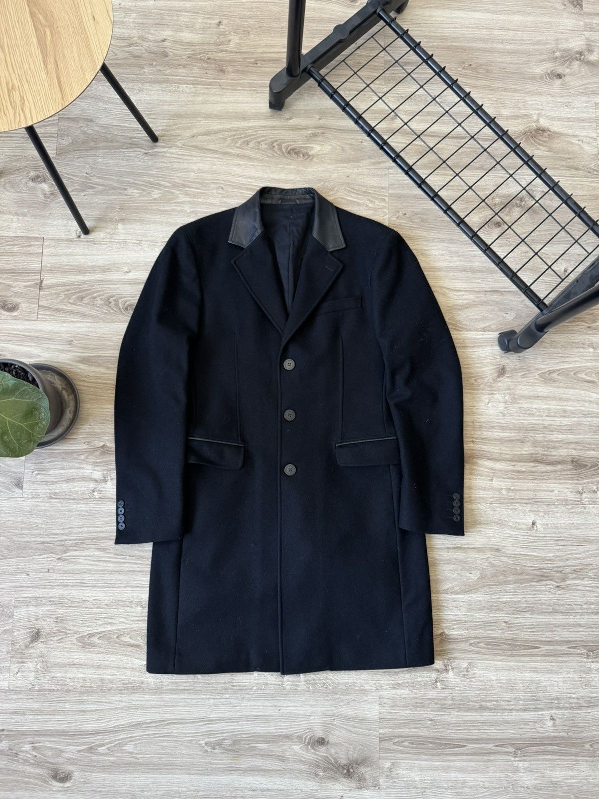 Versace Jeans Couture Versace Jeans Couture Wool Leather Coat Size US L / EU 52-54 / 3 - 1 Thumbnail