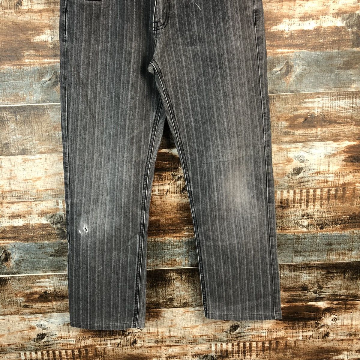 Japanese Brand Skkone Grey stripe cargo Casual Pants #A1434 Size US 32 / EU 48 - 6 Thumbnail