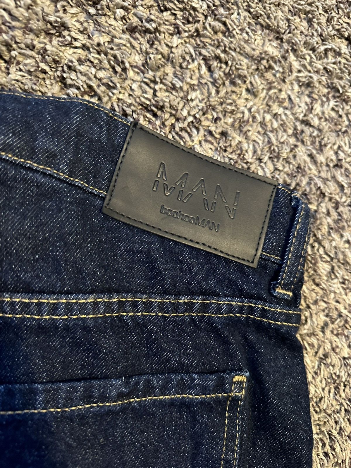 Boohoo BoohooMAN Dark Blue Denim Button Up Jeans Size 32 Baggy Size US 32 / EU 48 - 5 Thumbnail