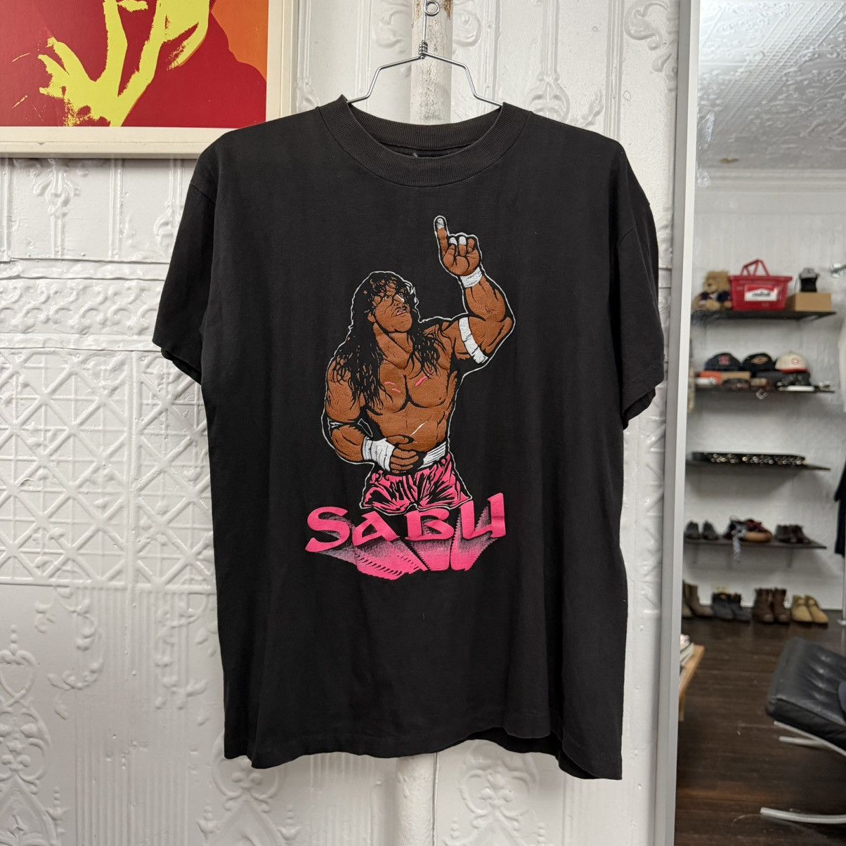 Vintage vintage 1990s SABU WWE ECW graphic tee shirt Size US L / EU 52-54 / 3 - 1 Thumbnail
