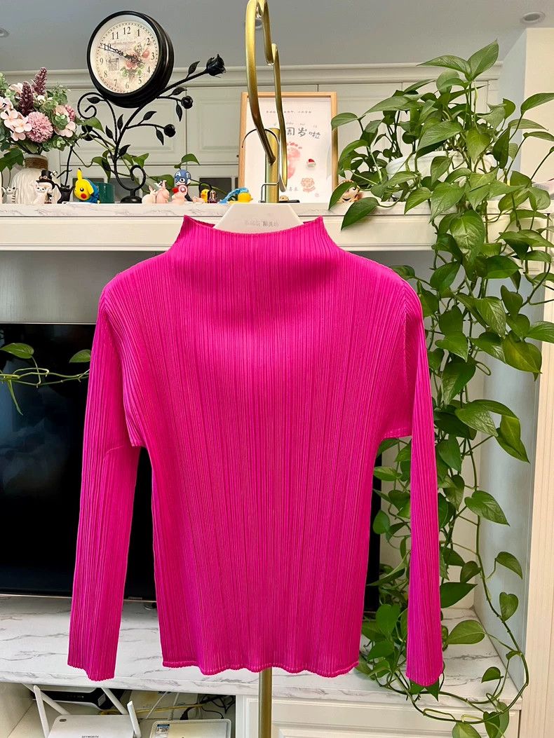 Issey Miyake Issey Miyake size:3 Pink pleated long-sleeved top Size S / US 4 / IT 40 - 1 Thumbnail