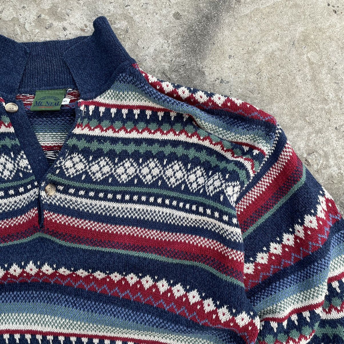 Vintage Vintage Knit Sweater Zip 1/4 Abstract Logo Norway Style USA Size US XL / EU 56 / 4 - 6 Thumbnail