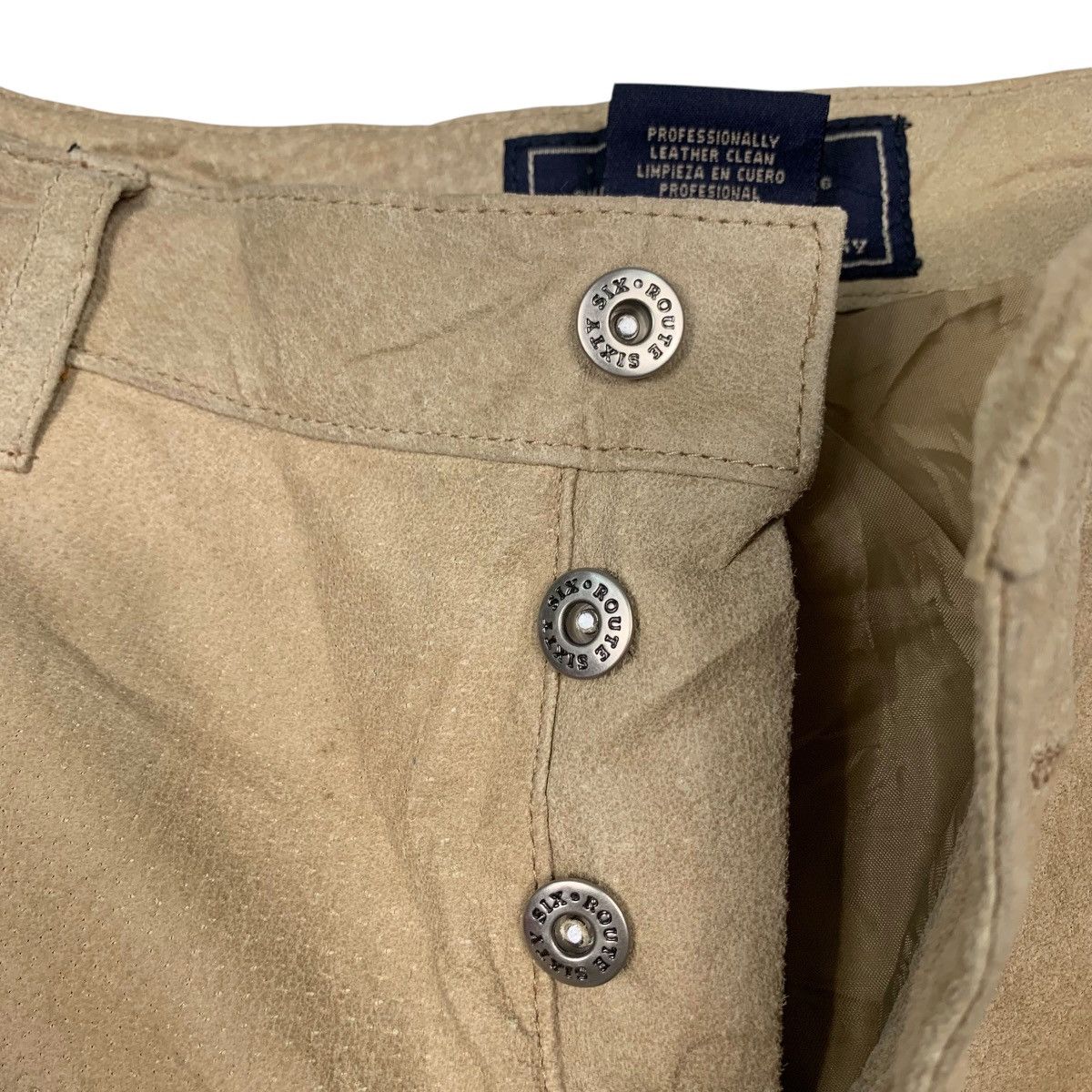 Genuine Leather ROUTE 66 Genuine Leather Pants Fly Button W28 #2168-C96 Size 28" / US 6 / IT 42 - 10 Thumbnail