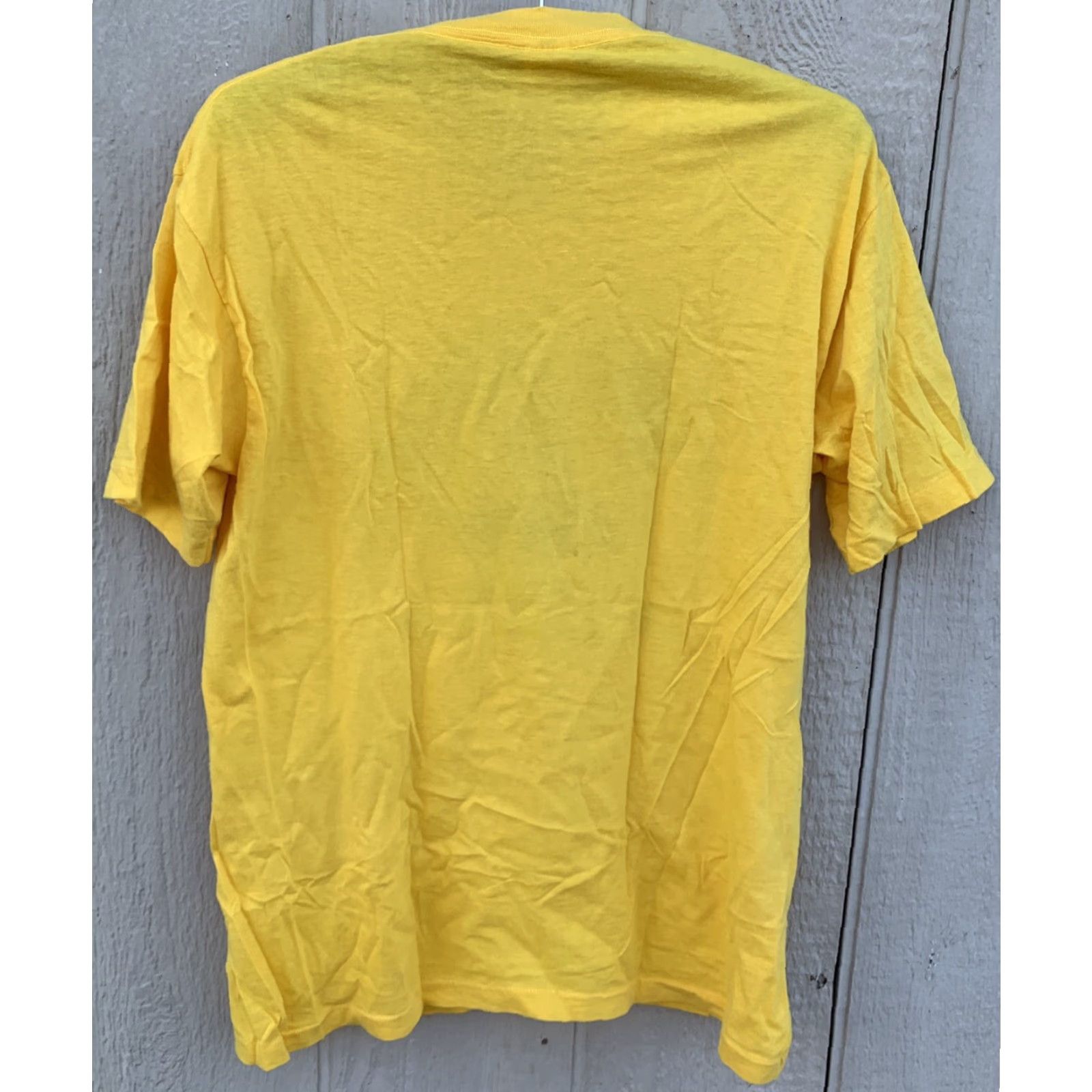 Vintage VINTAGE Belton Camp Shelly Livermore ARPD t shirt 1980s Yellow Cotton Crew Neck Short Sleeve Men L Size US L / EU 52-54 / 3 - 3 Thumbnail