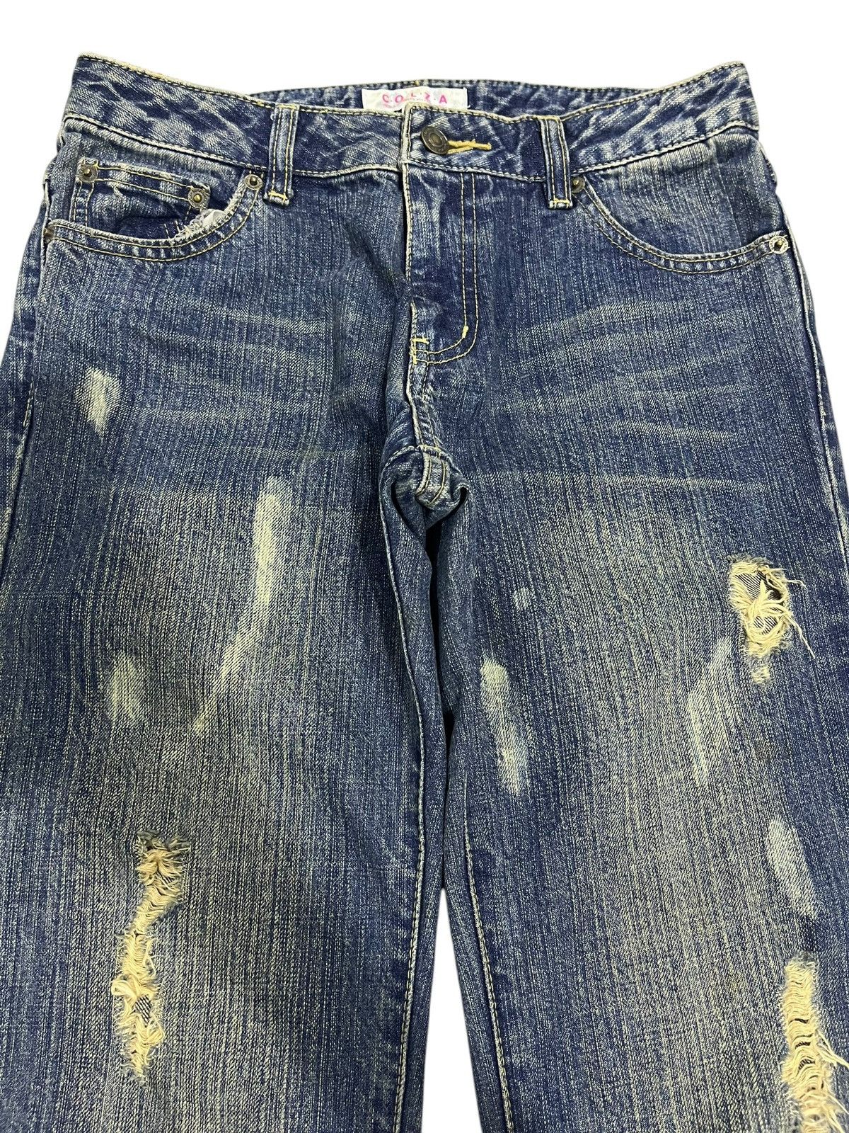 If Six Was Nine × Japanese Brand × Le Grande Bleu (L.G.B.) FLARE💥 Y2K JAPANESE BRAND RUSTY WASHED BLUE JEANS Size 29" - 2 Thumbnail