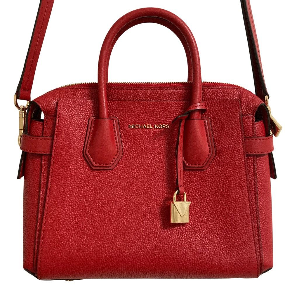 Michael Kors Michael Kors 2Way Handbag Leather Shoulder Bag Av-1812 Duty Free For Usa in Red, Women's